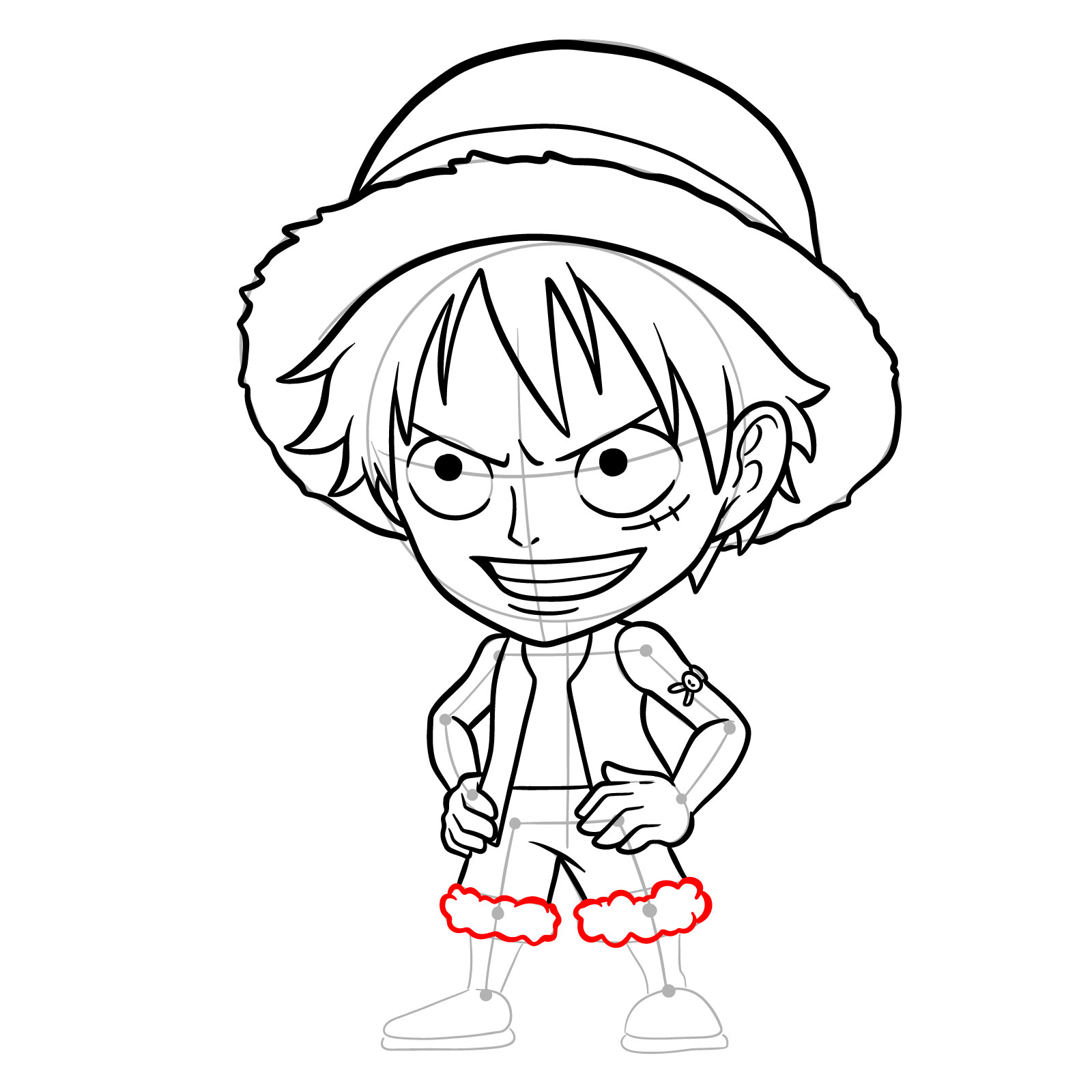 How to Draw Monkey D. Luffy from Jumputi Heroes (Sabaody Archipelago) - step 24