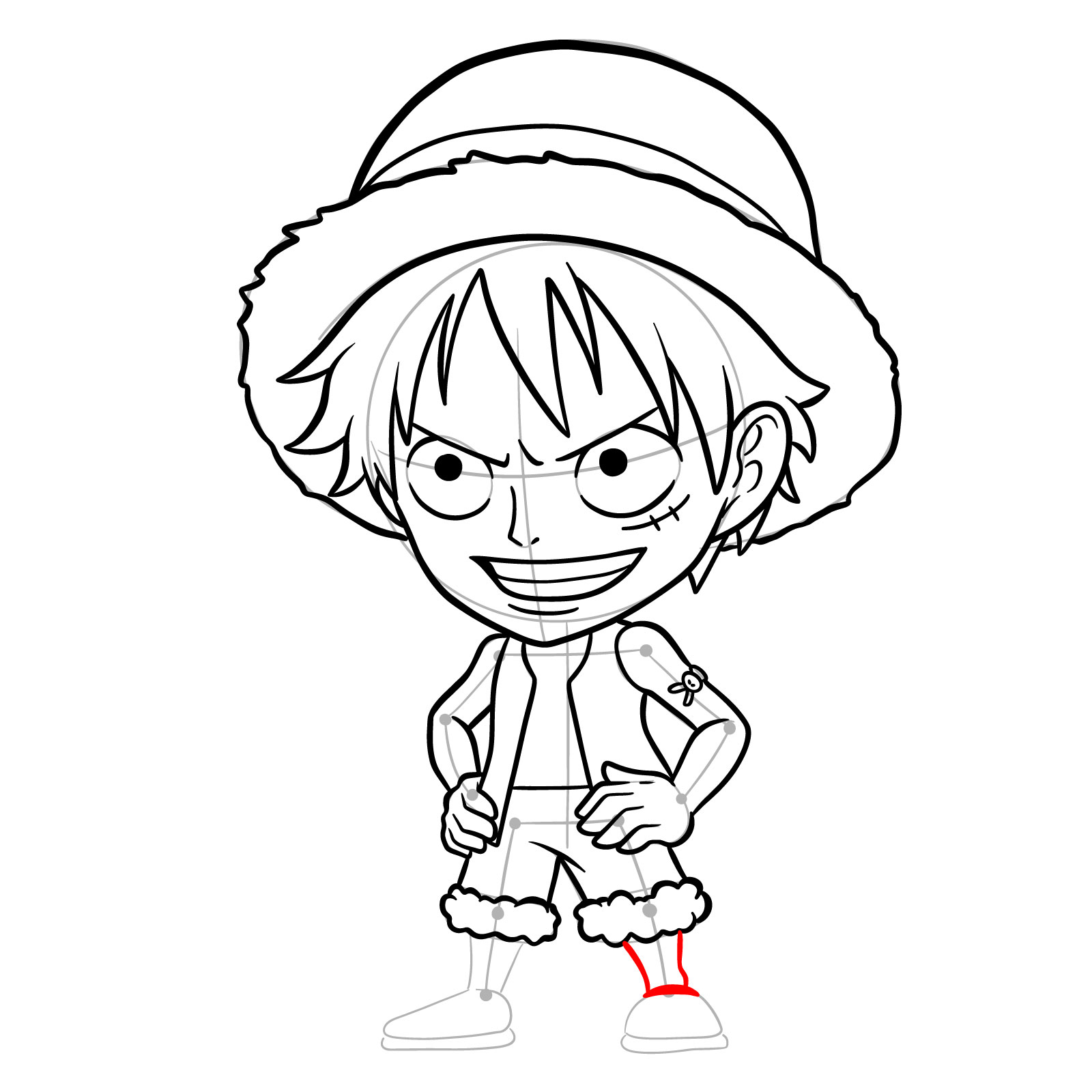 How to Draw Monkey D. Luffy from Jumputi Heroes (Sabaody Archipelago) - step 25