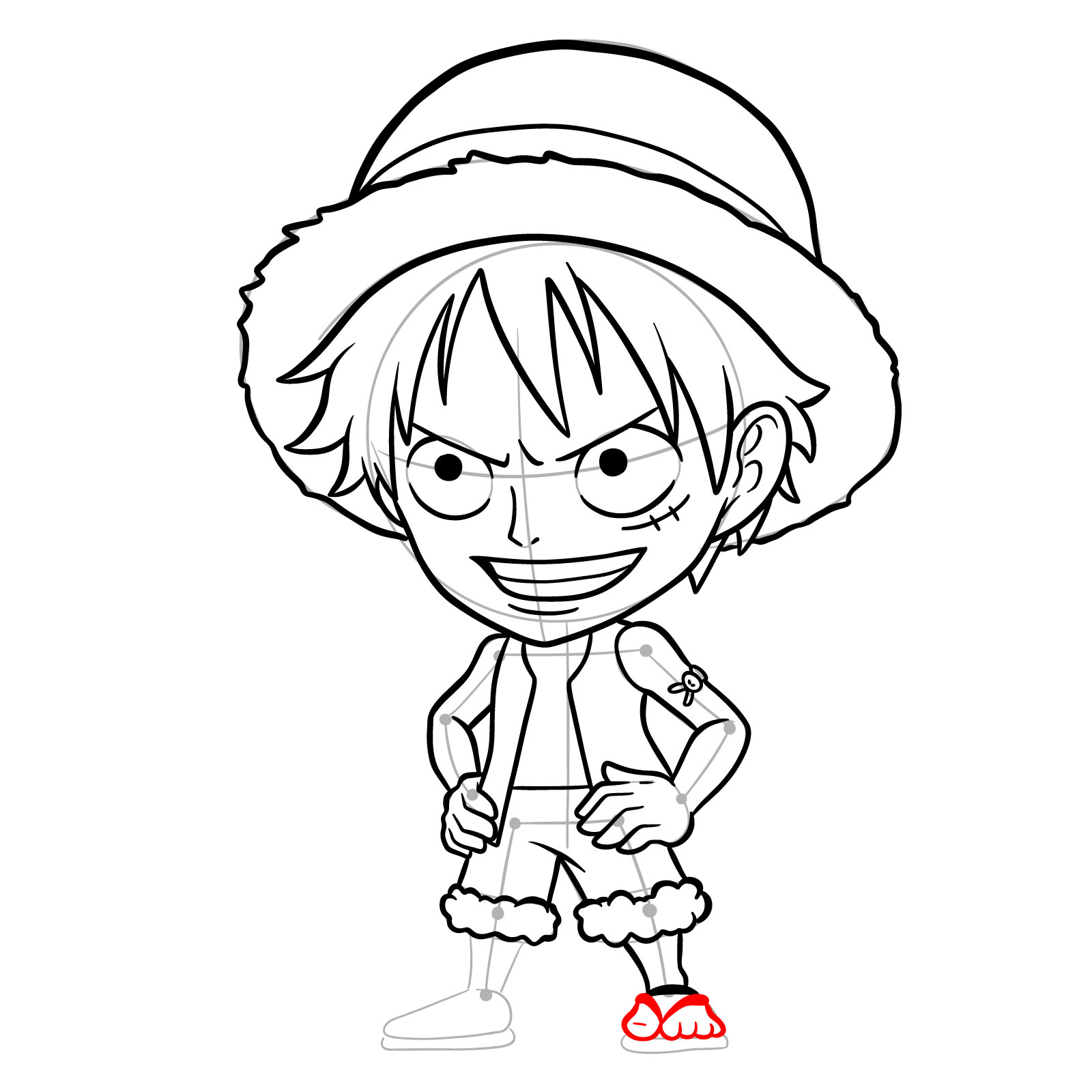 How to Draw Monkey D. Luffy from Jumputi Heroes (Sabaody Archipelago) - step 26