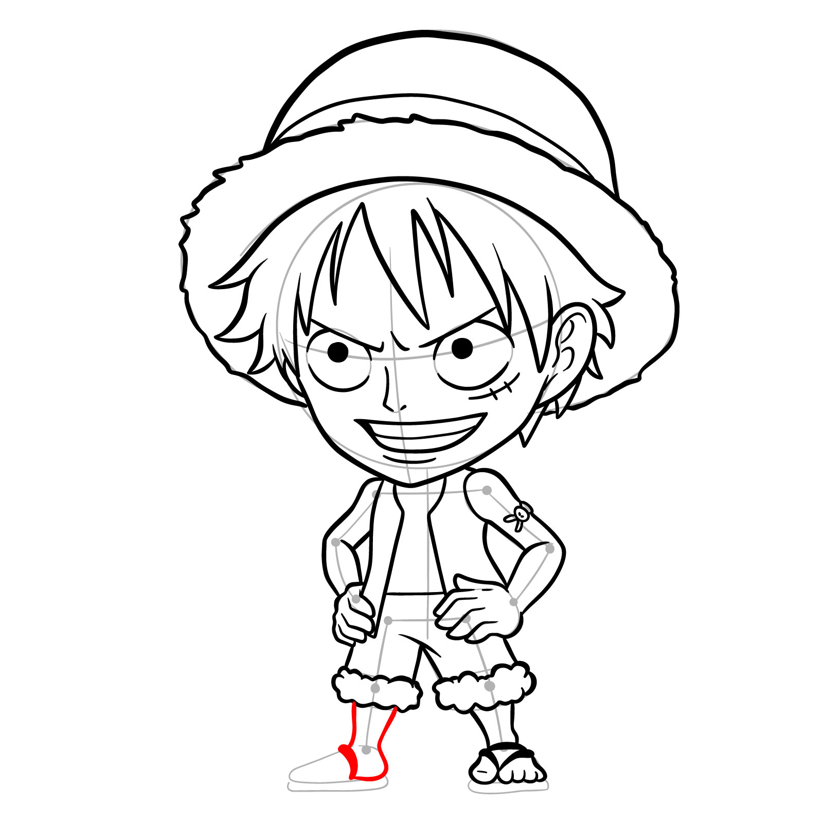 How to Draw Monkey D. Luffy from Jumputi Heroes (Sabaody Archipelago) - step 27