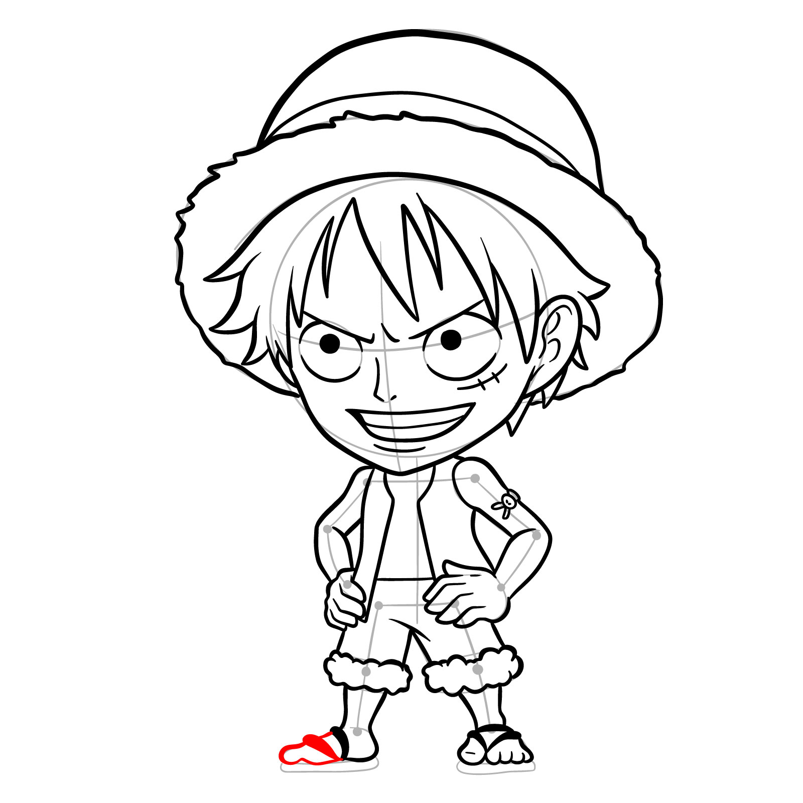 How to Draw Monkey D. Luffy from Jumputi Heroes (Sabaody Archipelago) - step 28