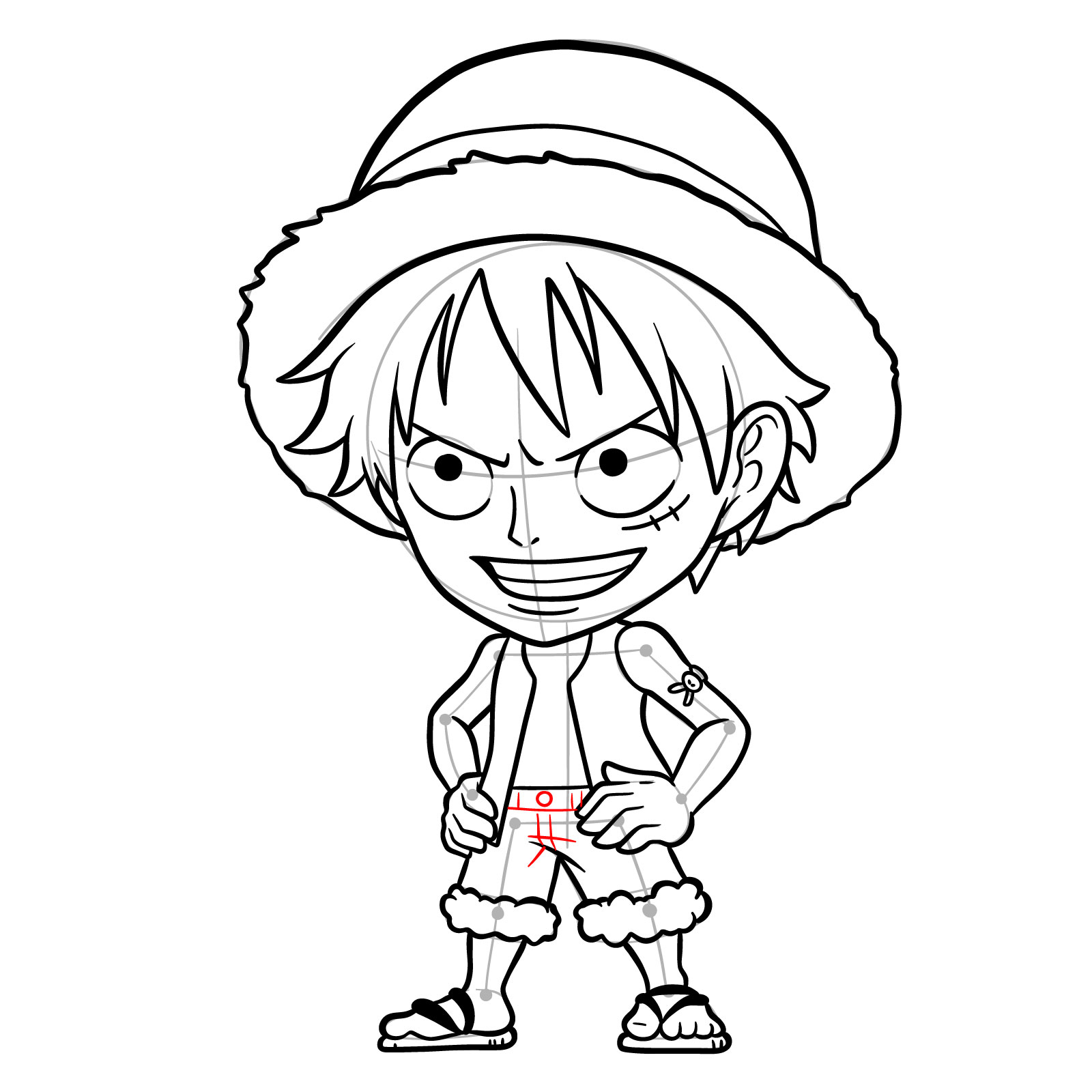 How to Draw Monkey D. Luffy from Jumputi Heroes (Sabaody Archipelago) - step 30