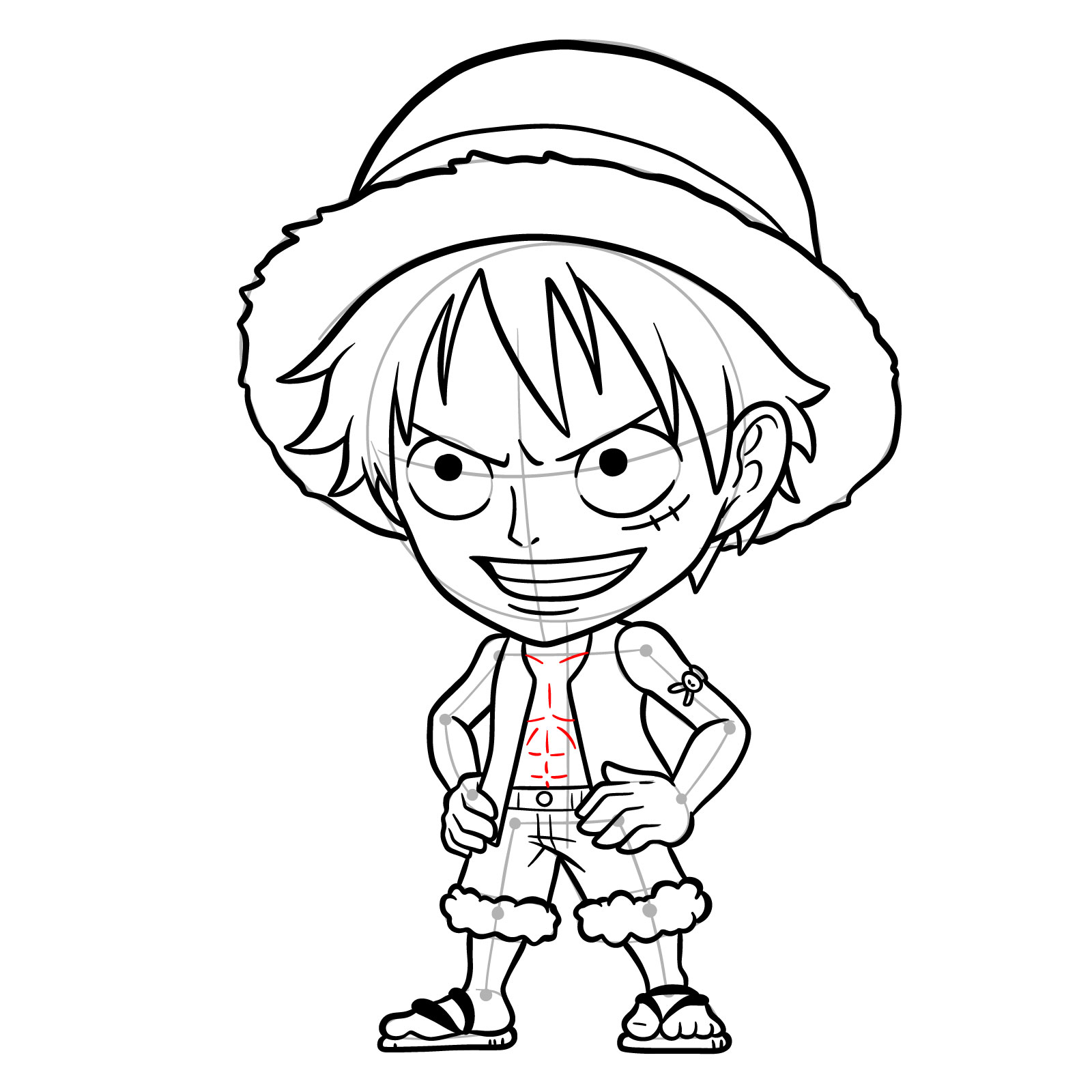 How to Draw Monkey D. Luffy from Jumputi Heroes (Sabaody Archipelago) - step 31