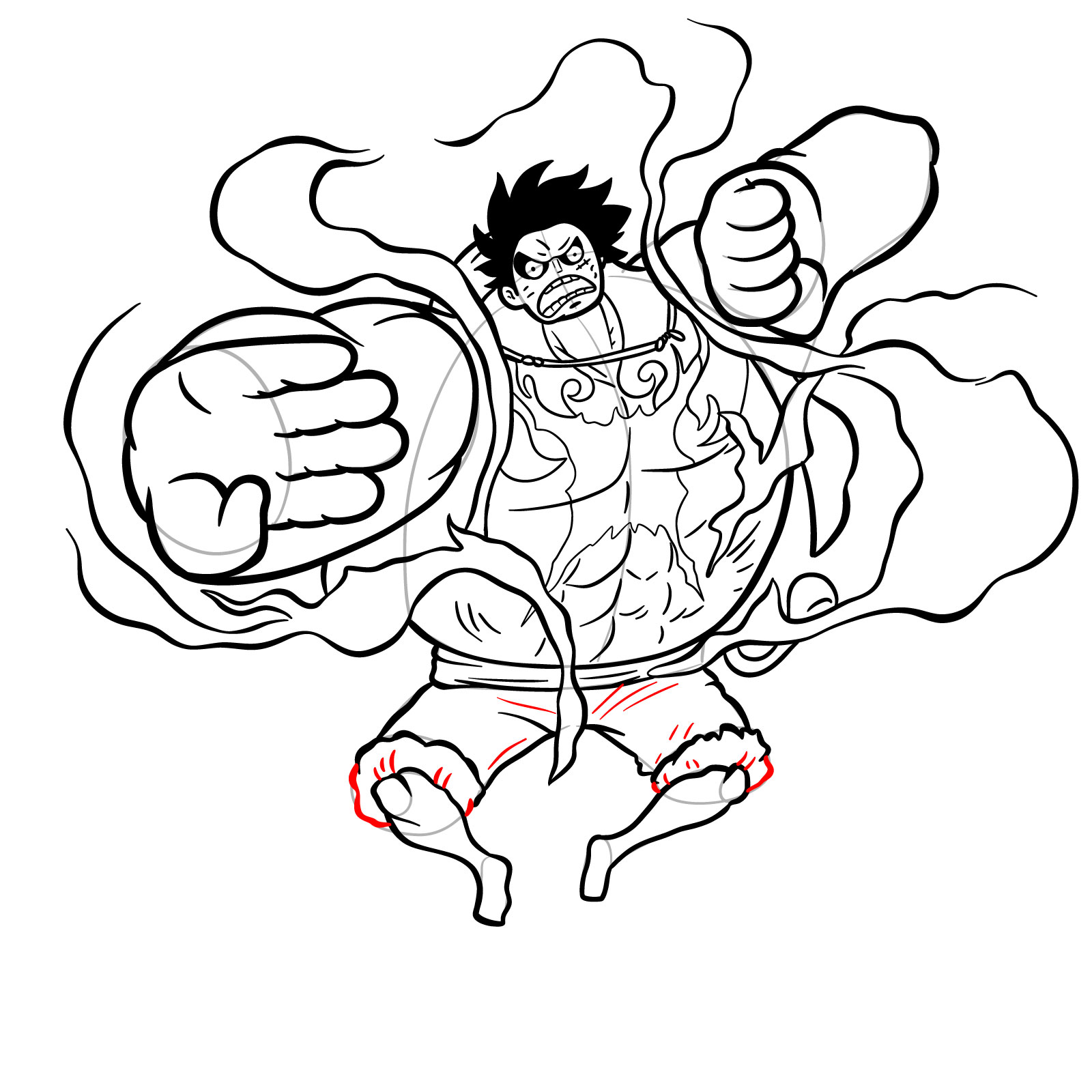 Learn How to Draw Luffy in Gear 4 Bounceman Form