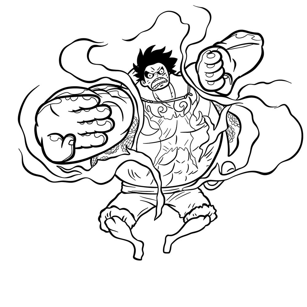 How to Draw Luffy in Gear 4 Bounceman