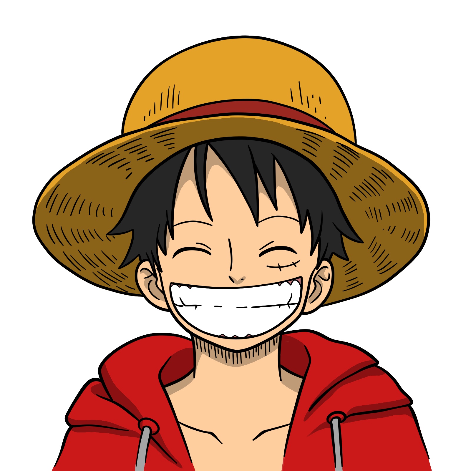 Reference for adding colors to Luffy’s drawing - final step