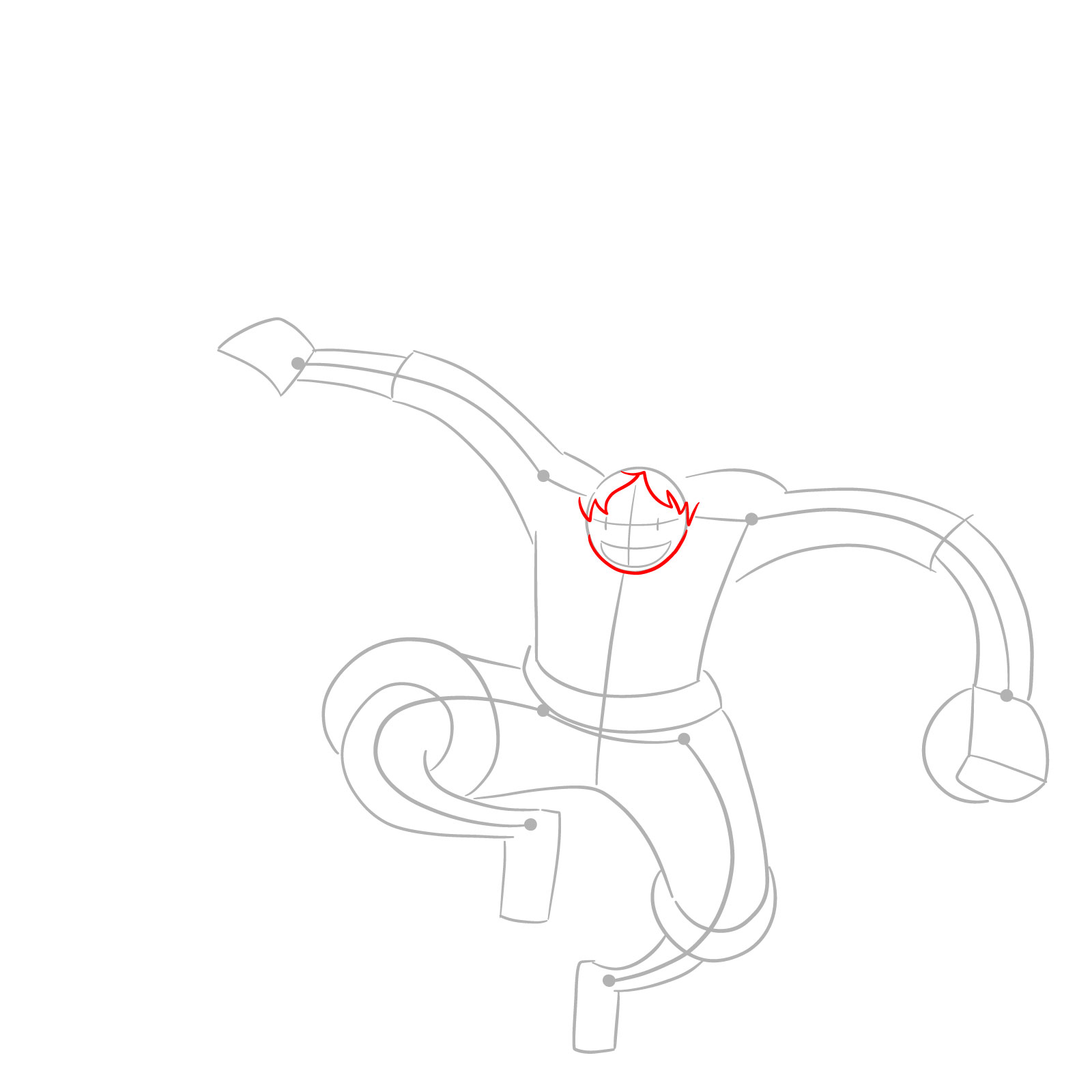 How to Draw Luffy in Gear 5 Using Gomu Gomu no Kaminari - step 03