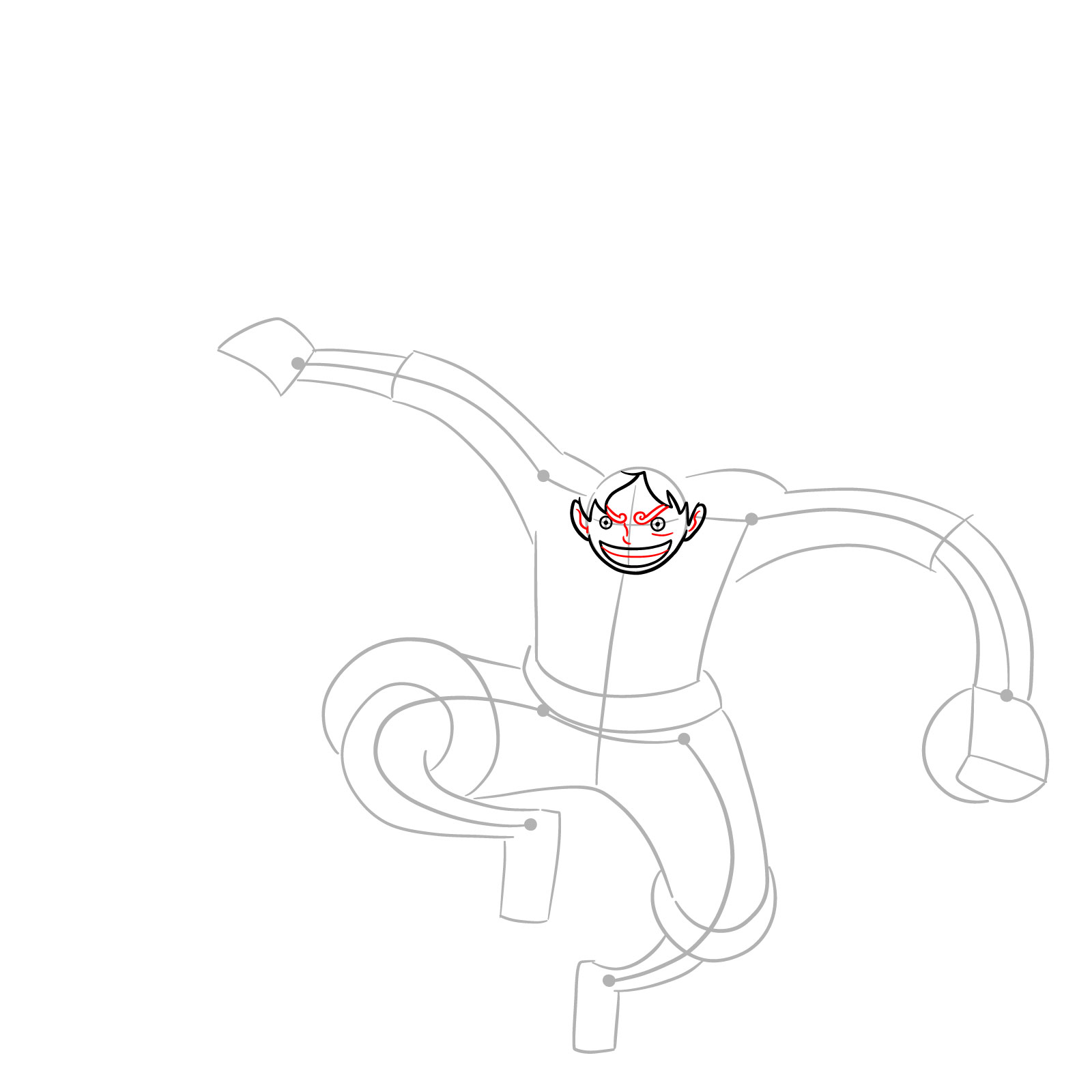 How to Draw Luffy in Gear 5 Using Gomu Gomu no Kaminari - step 05