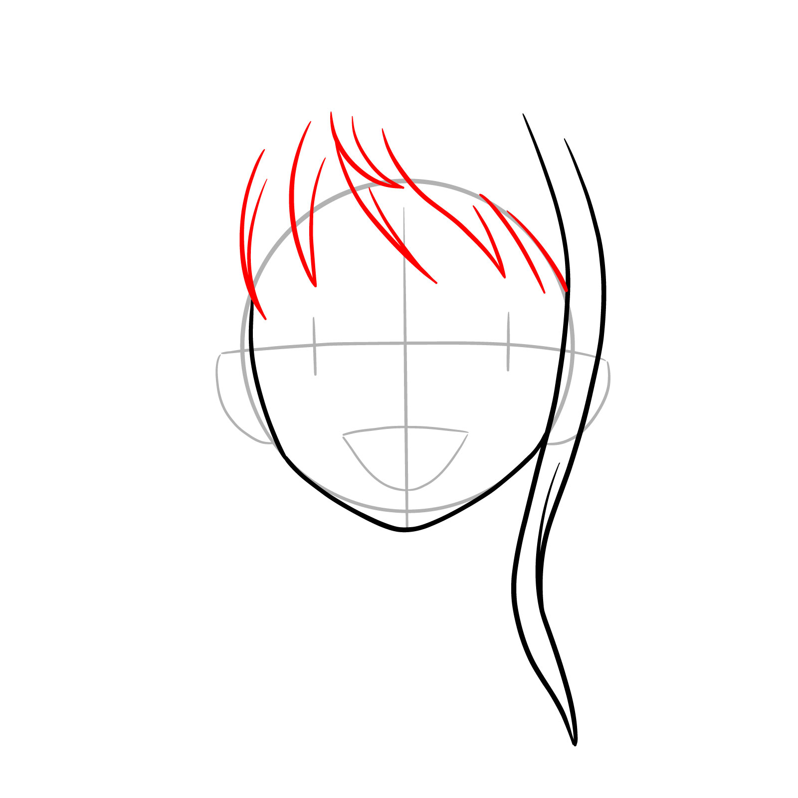 How to Draw Nami’s Face - step 04
