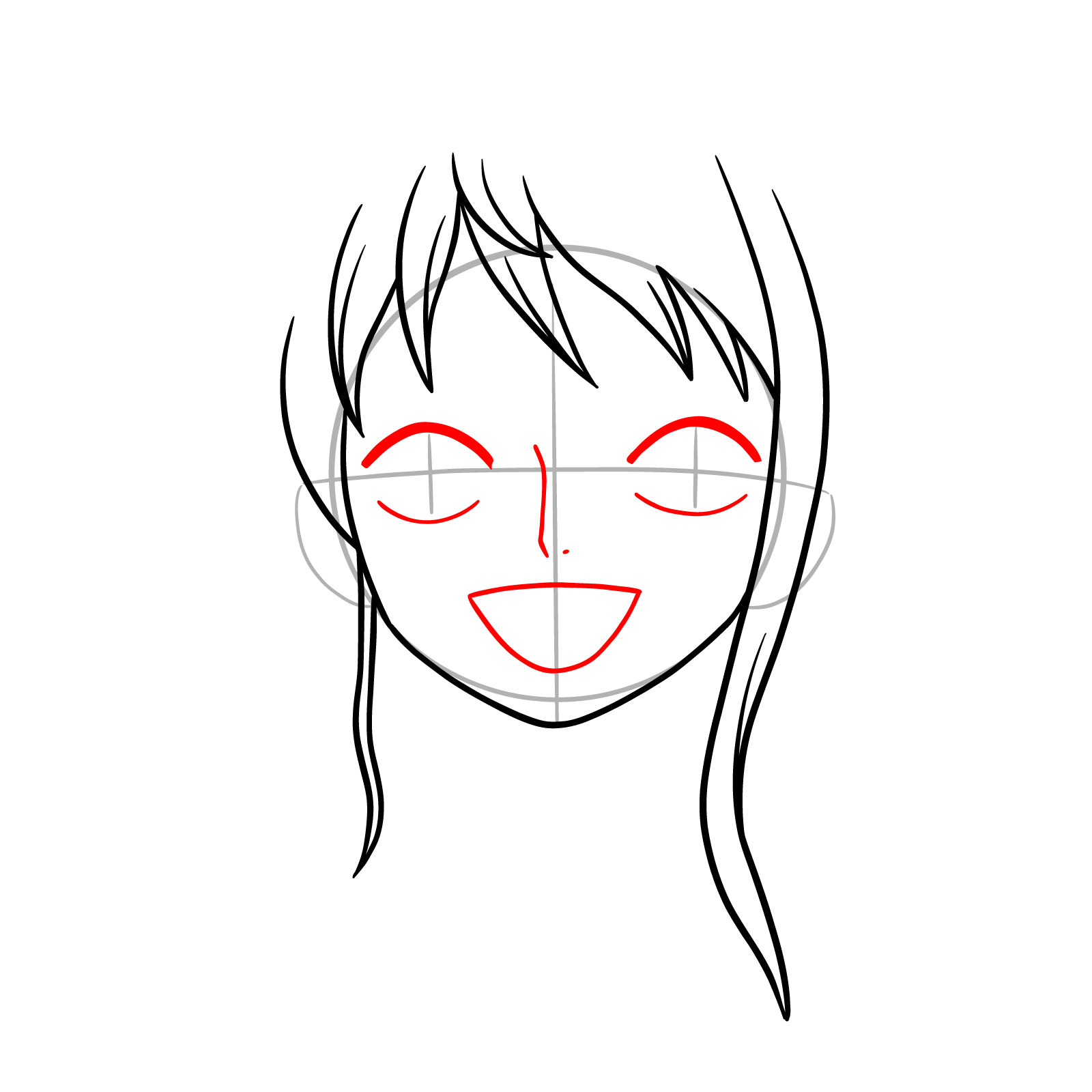 How to Draw Nami’s Face - step 06