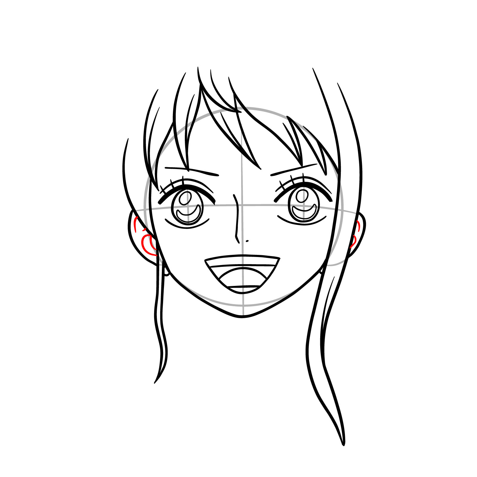 How to Draw Nami’s Face - step 10