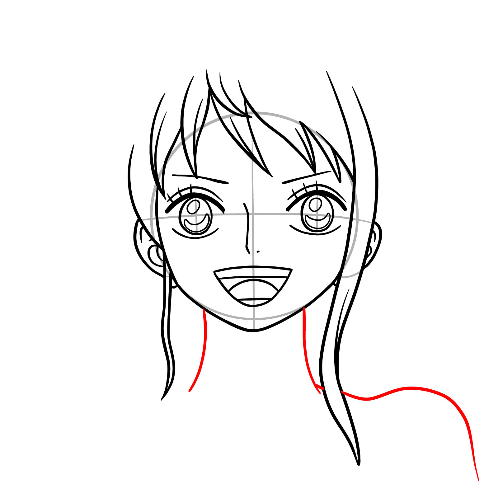 How to Draw Nami’s Face - step 11