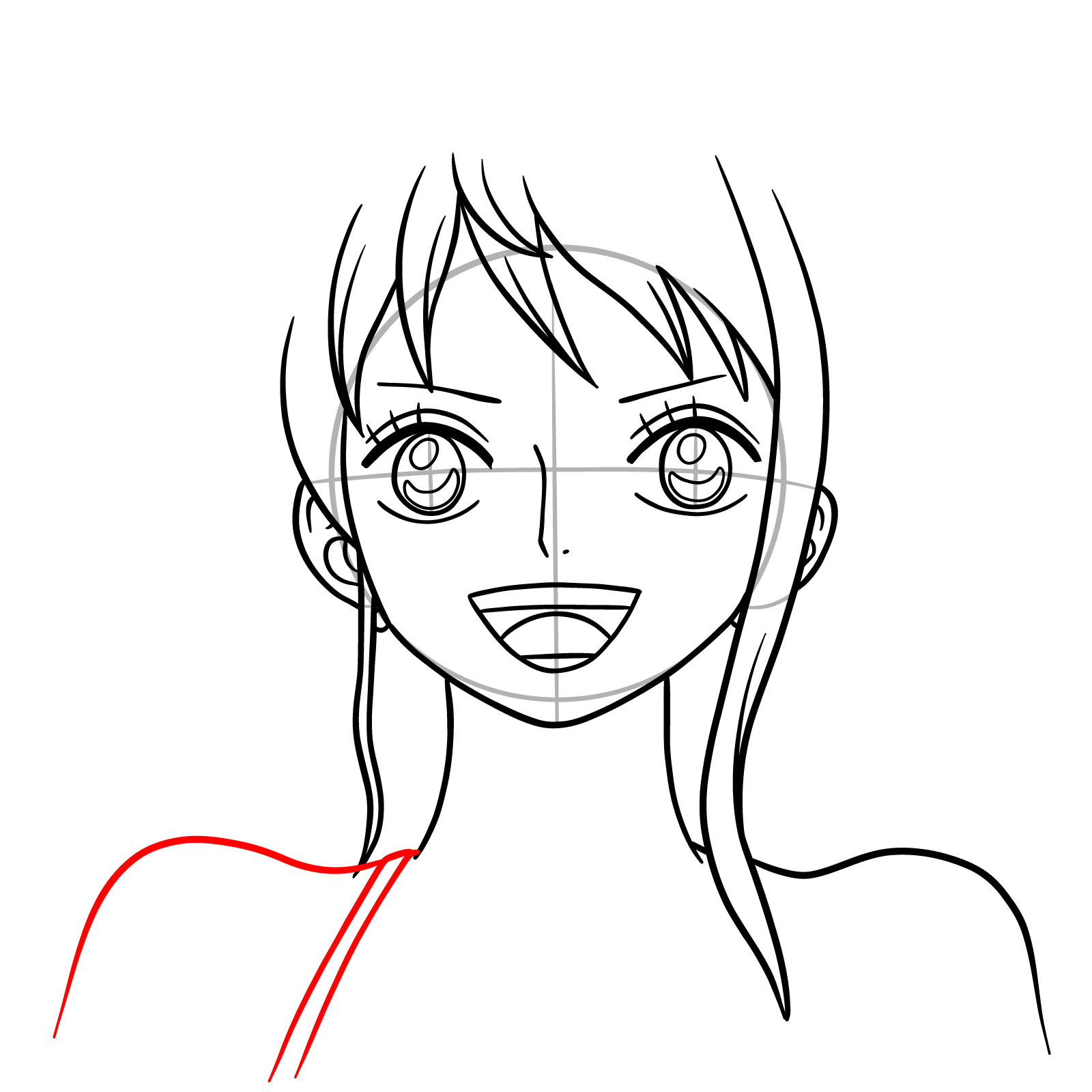 How to Draw Nami’s Face - step 12