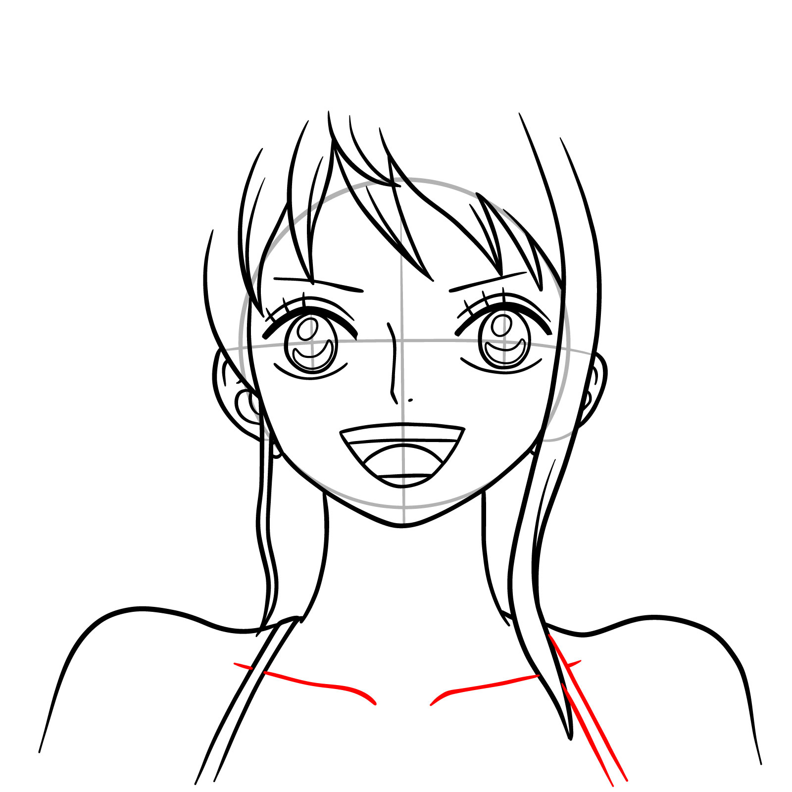 How to Draw Nami’s Face - step 13