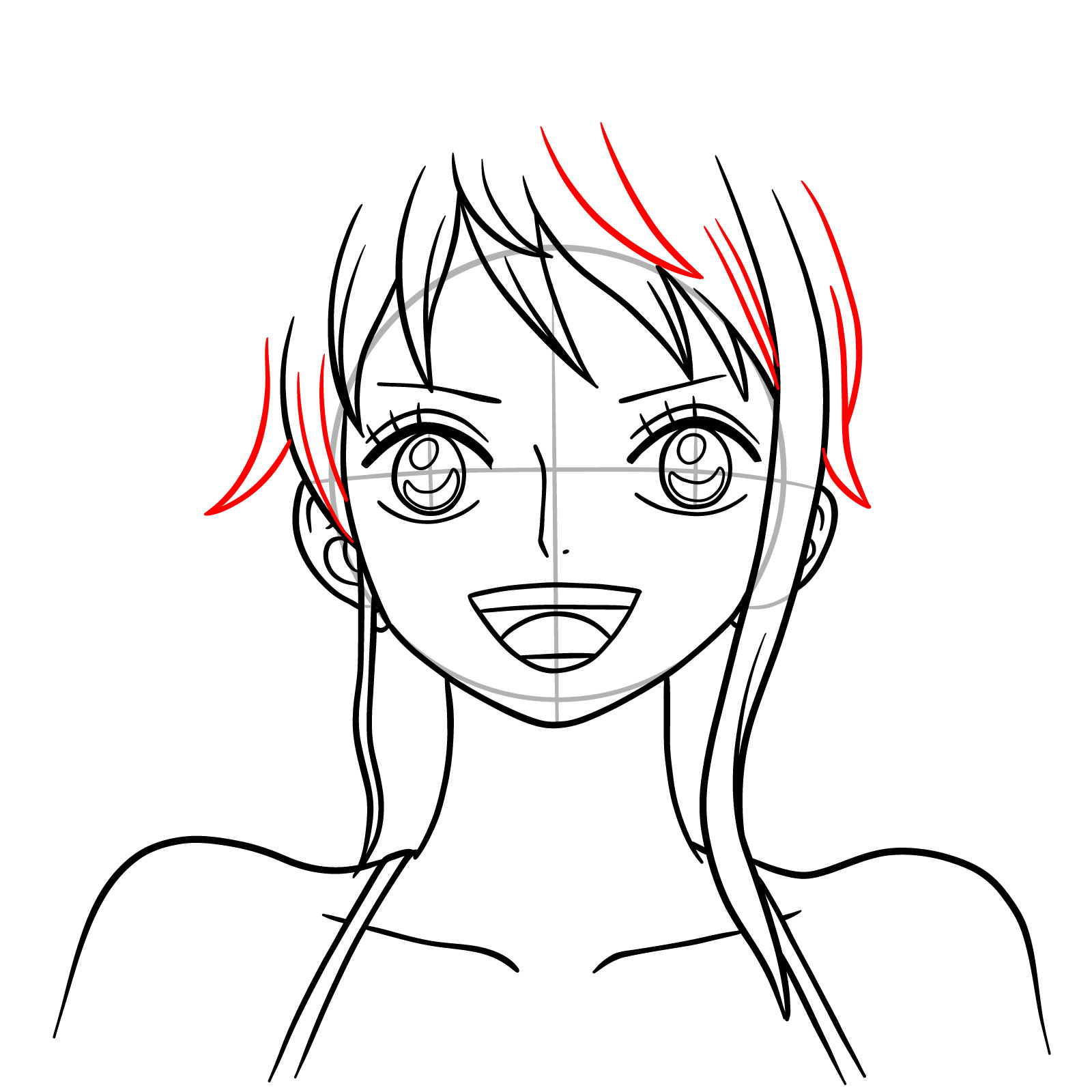 How to Draw Nami’s Face - step 14