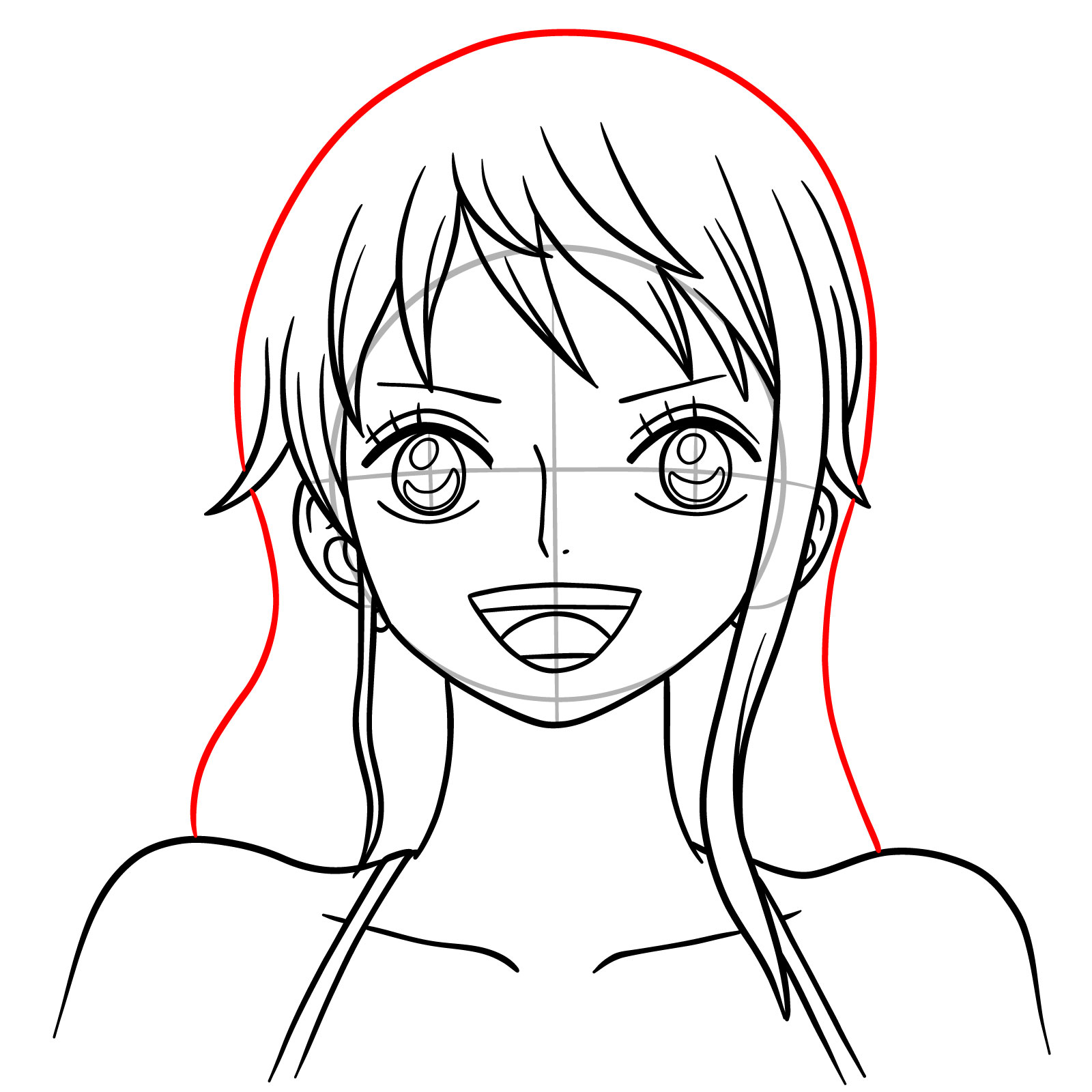 How to Draw Nami’s Face - step 15