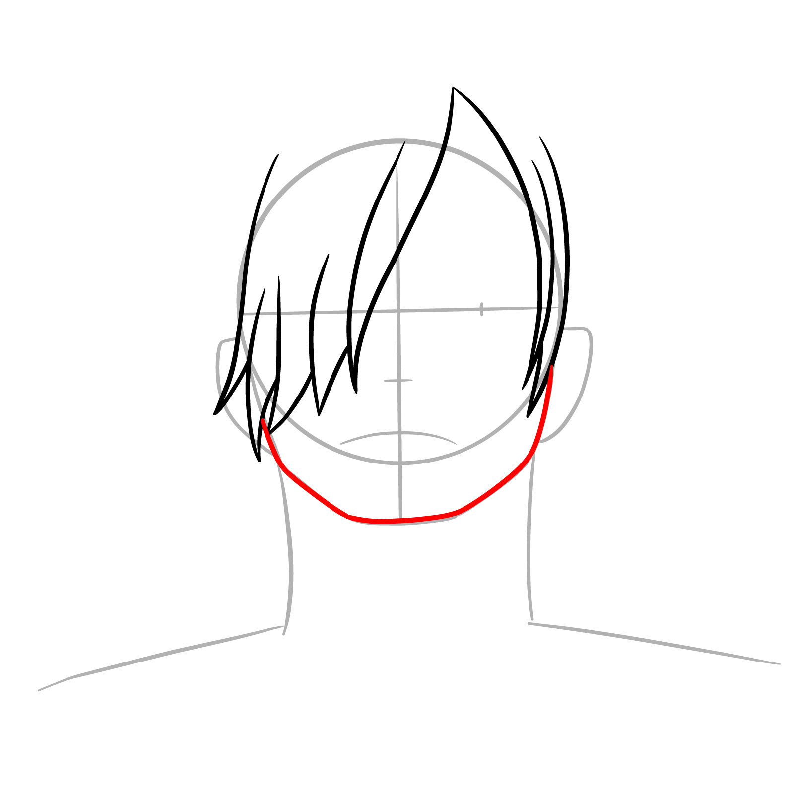 How to Draw Sanji’s Face - step 05