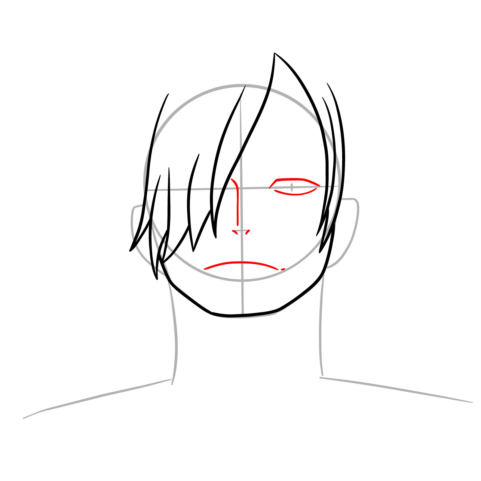 How to Draw Sanji’s Face - step 06
