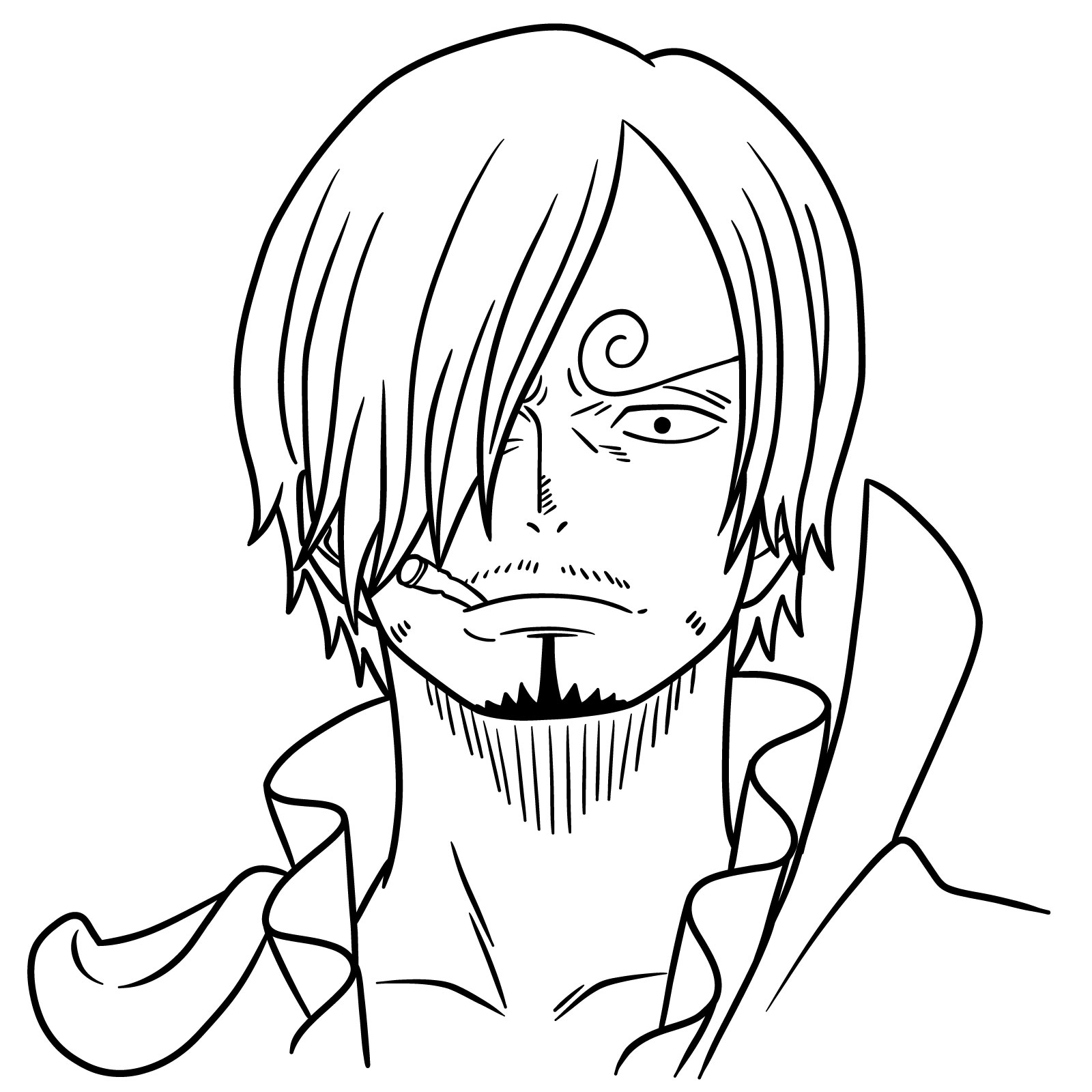 How to Draw Sanji’s Face - step 18