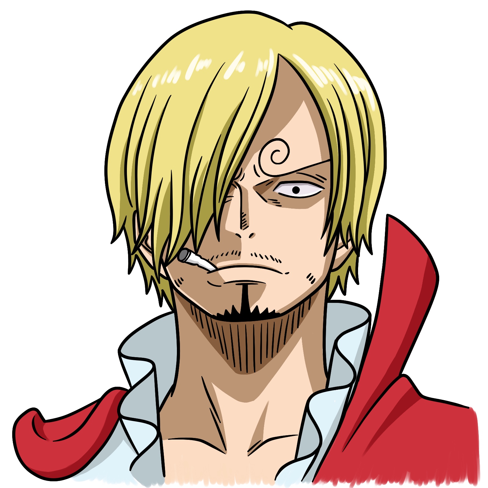 How to Draw Sanji’s Face - final step