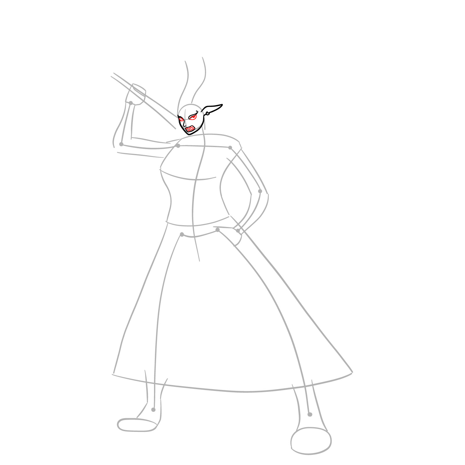 How to Draw Yamato Zoan Form from One Piece - step 05