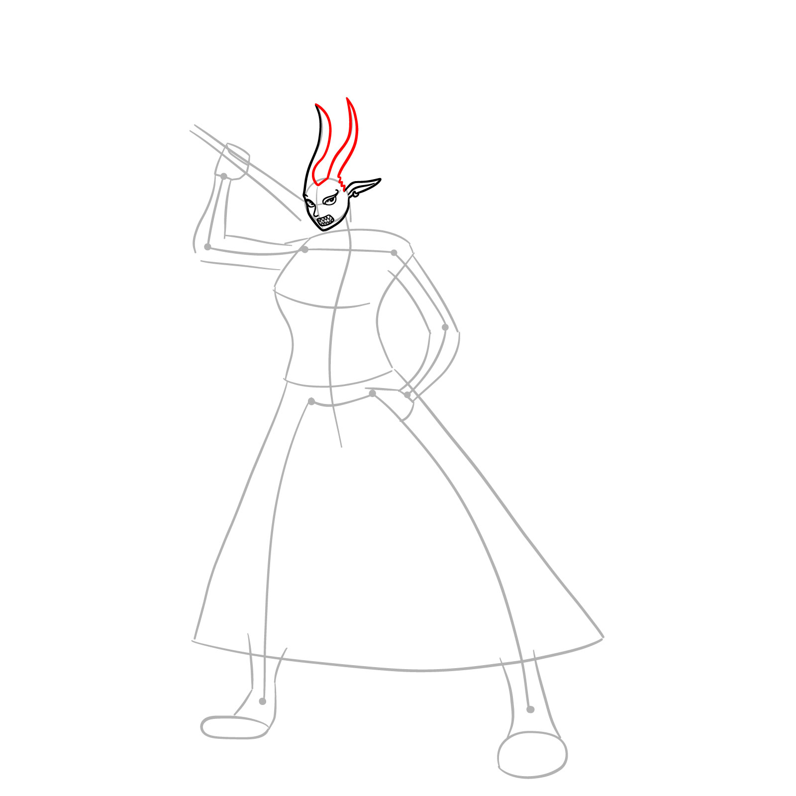 How to Draw Yamato Zoan Form from One Piece - step 07