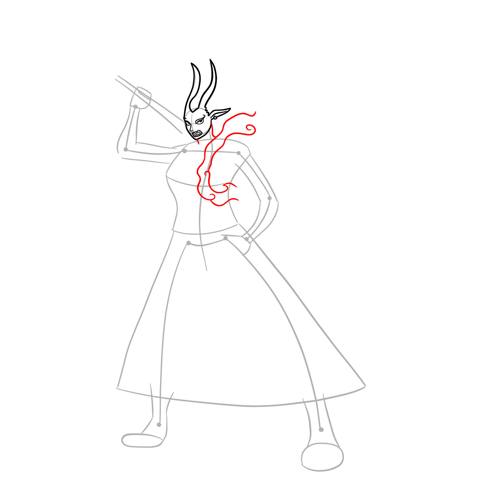 How to Draw Yamato Zoan Form from One Piece - step 08