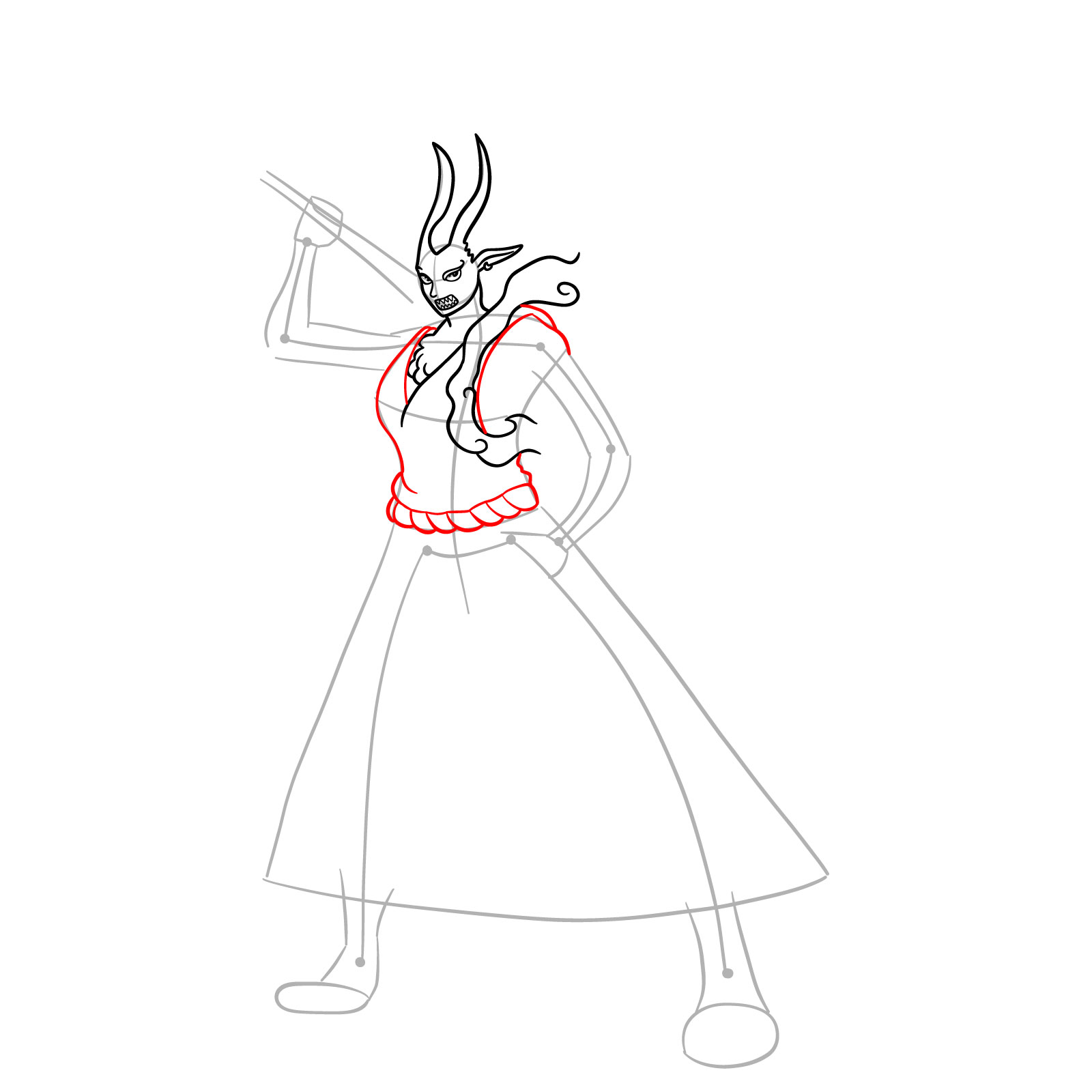 How to Draw Yamato Zoan Form from One Piece - step 10