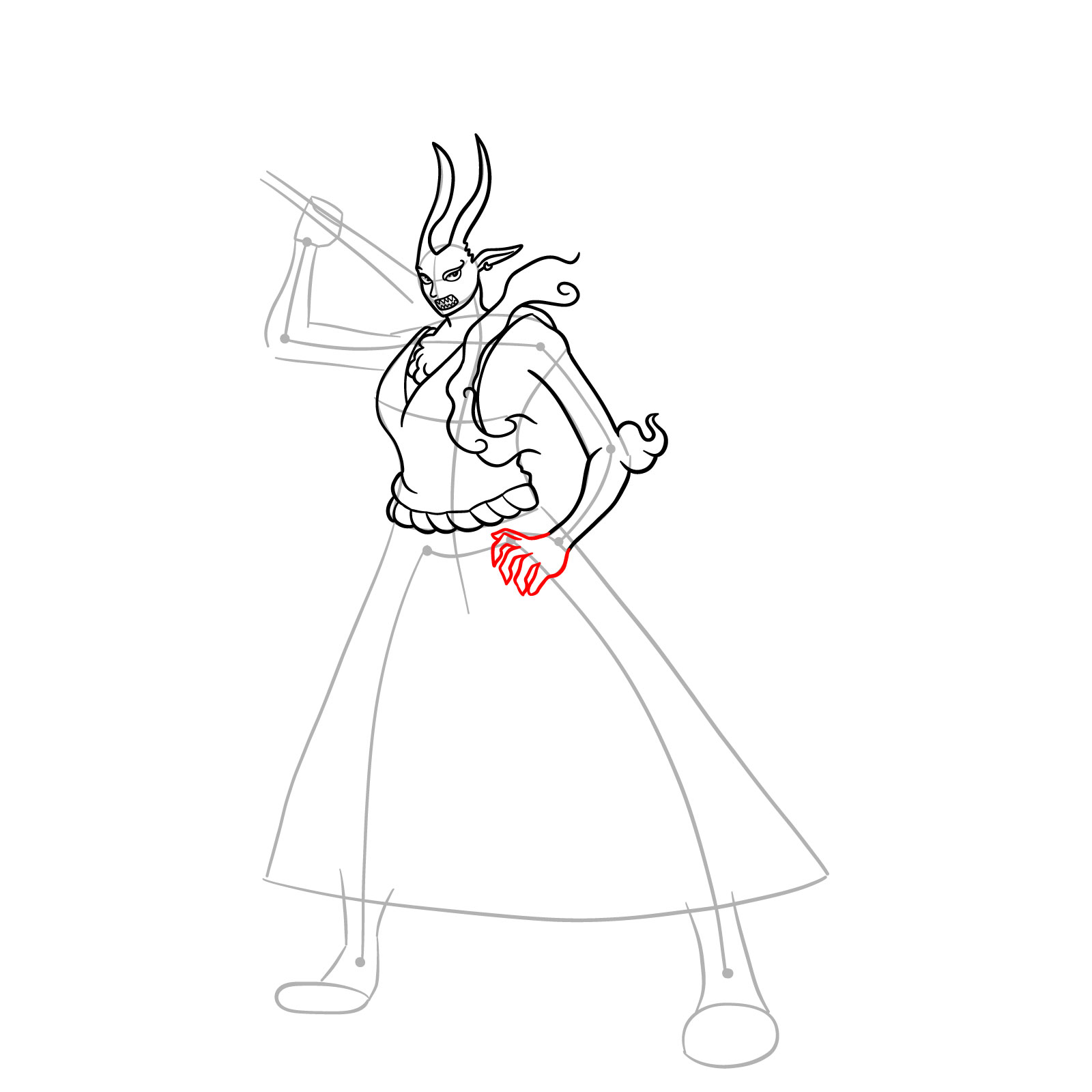 How to Draw Yamato Zoan Form from One Piece - step 12