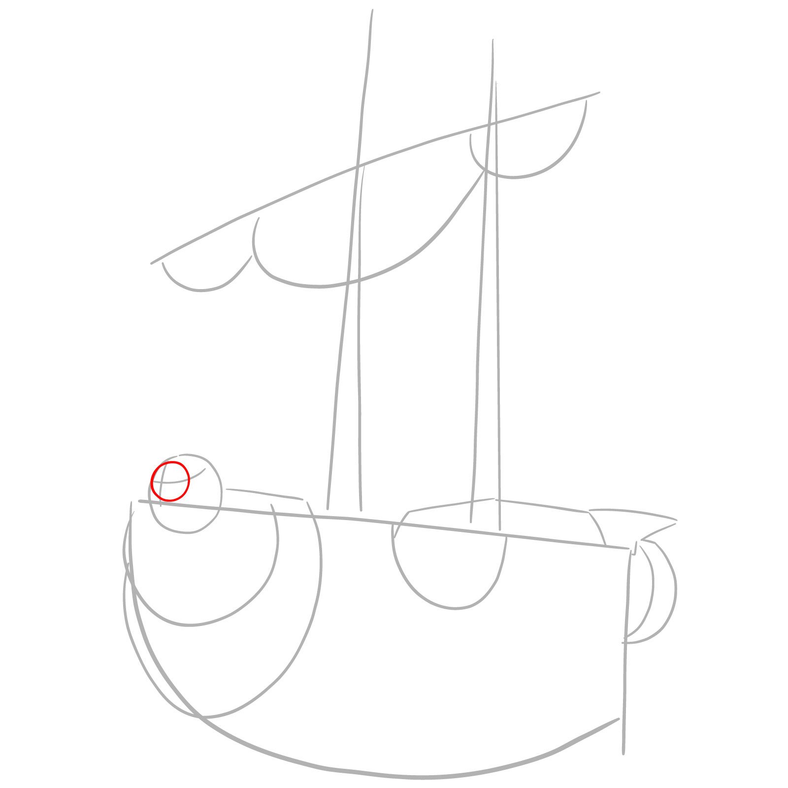 How to Draw the Thousand Sunny Ship from One Piece - step 04