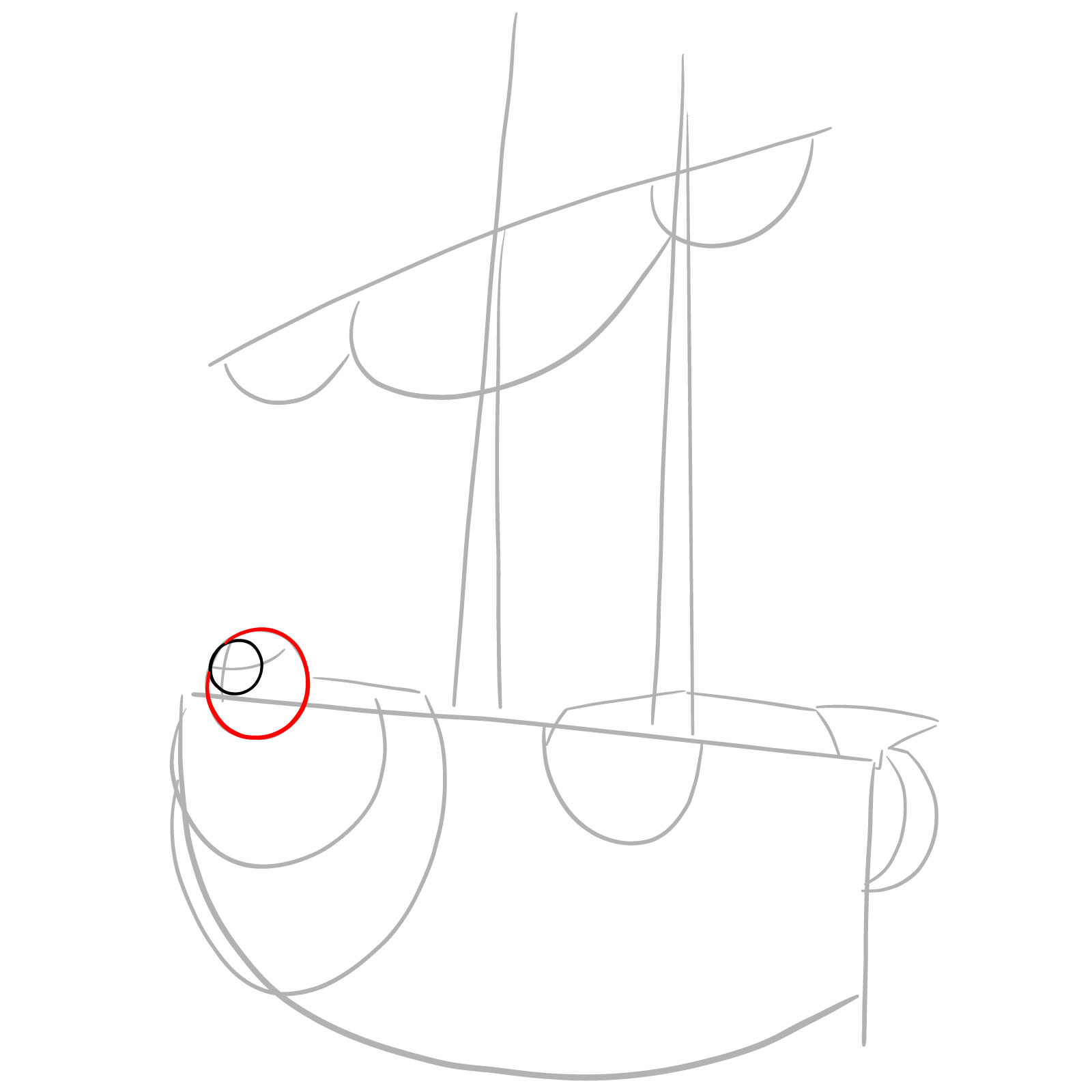 How to Draw the Thousand Sunny Ship from One Piece - step 05