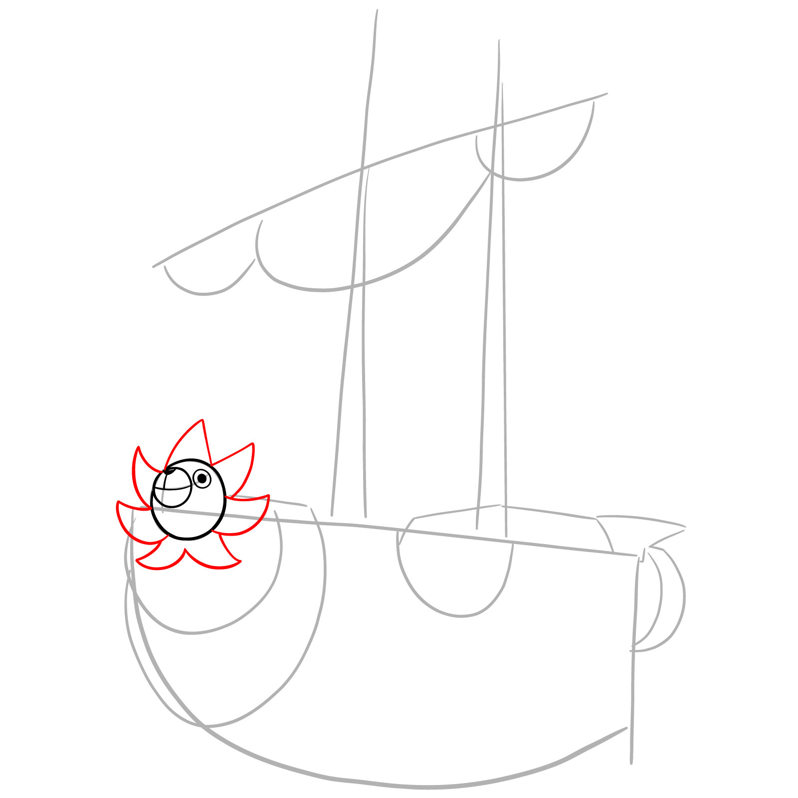 How to Draw the Thousand Sunny Ship from One Piece - step 07