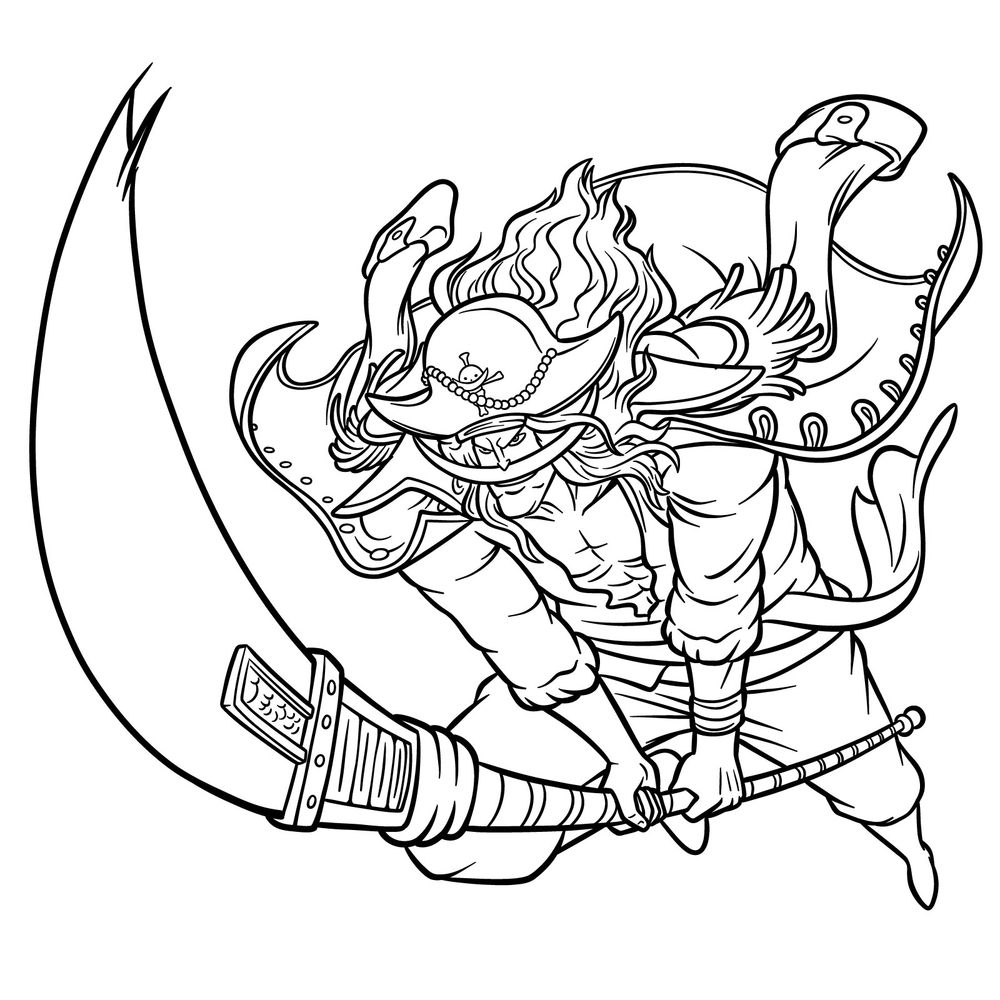 How to Sketch Whitebeard’s Battle Pose from One Piece