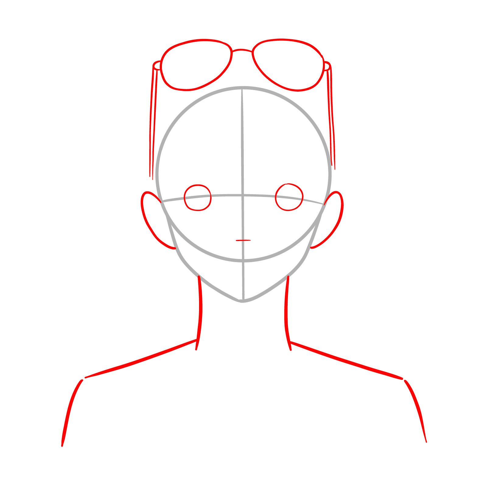 how to draw Nico Robin's face - step 02