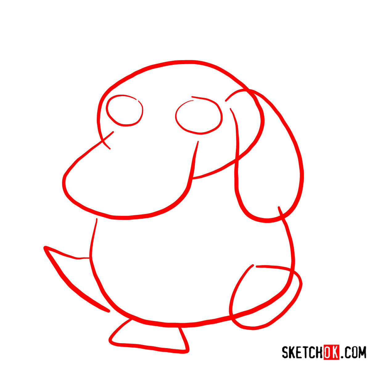 How to draw Psyduck | Pokemon - step 01