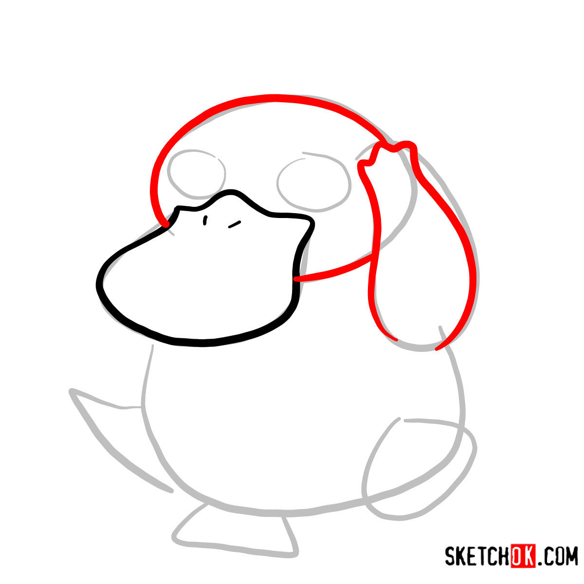 How to draw Psyduck | Pokemon - step 03