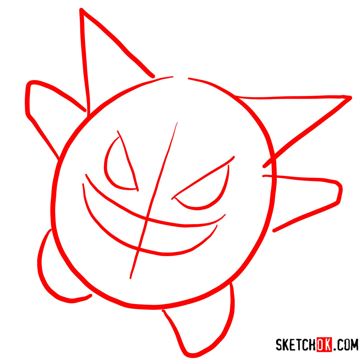 How to draw Gengar | Pokemon - step 01