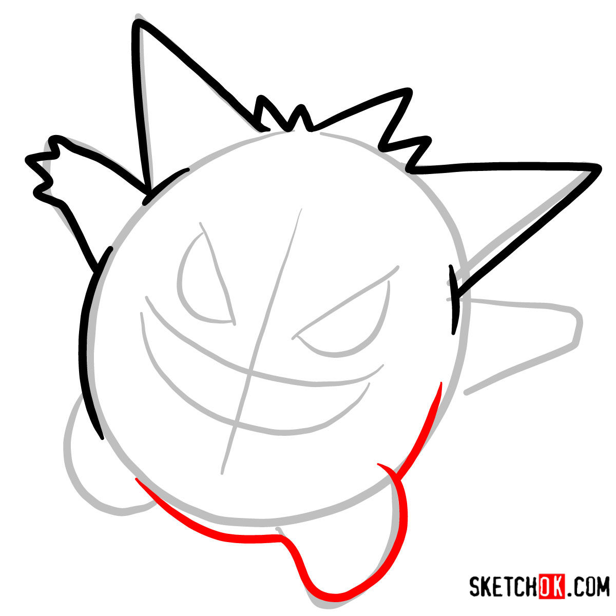 How to draw Gengar | Pokemon - step 04