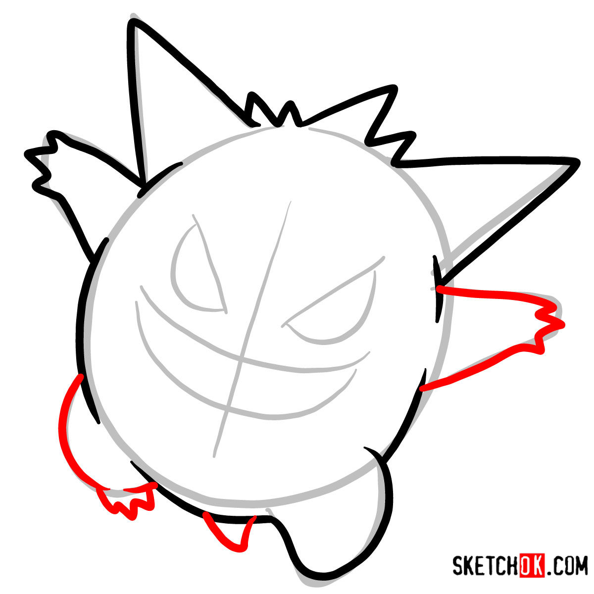 How to draw Gengar | Pokemon - step 05