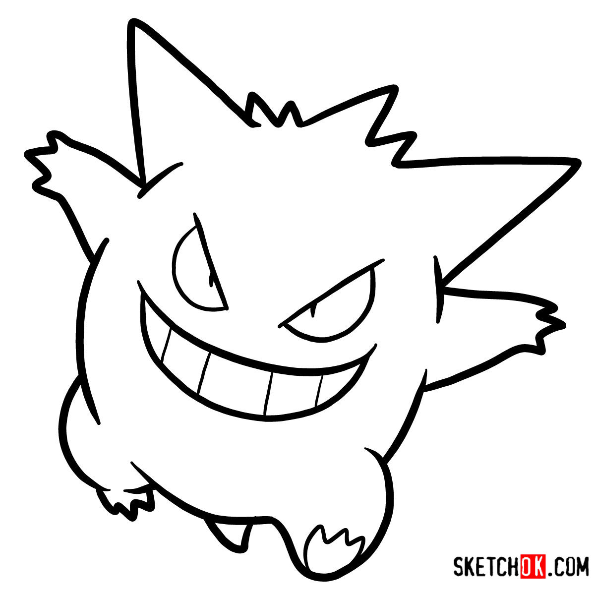 How to draw Gengar | Pokemon - step 07