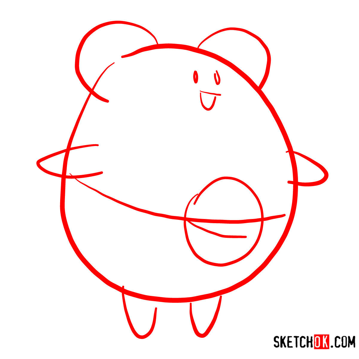 How to draw Blissey | Pokemon - step 01