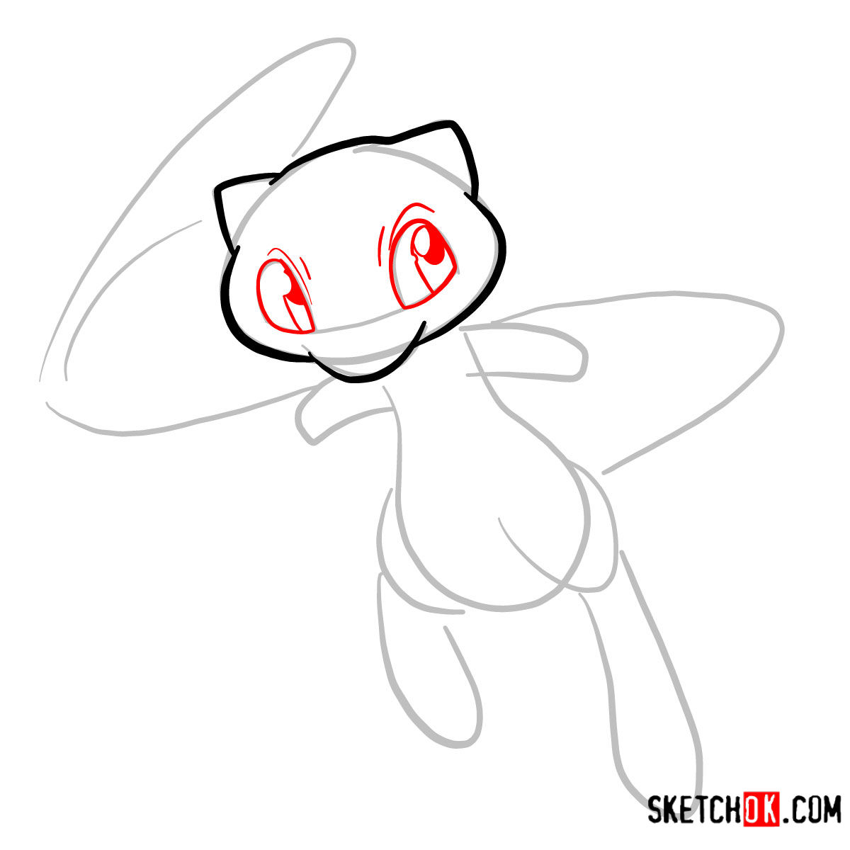 How to draw Mew | Pokemon - step 04