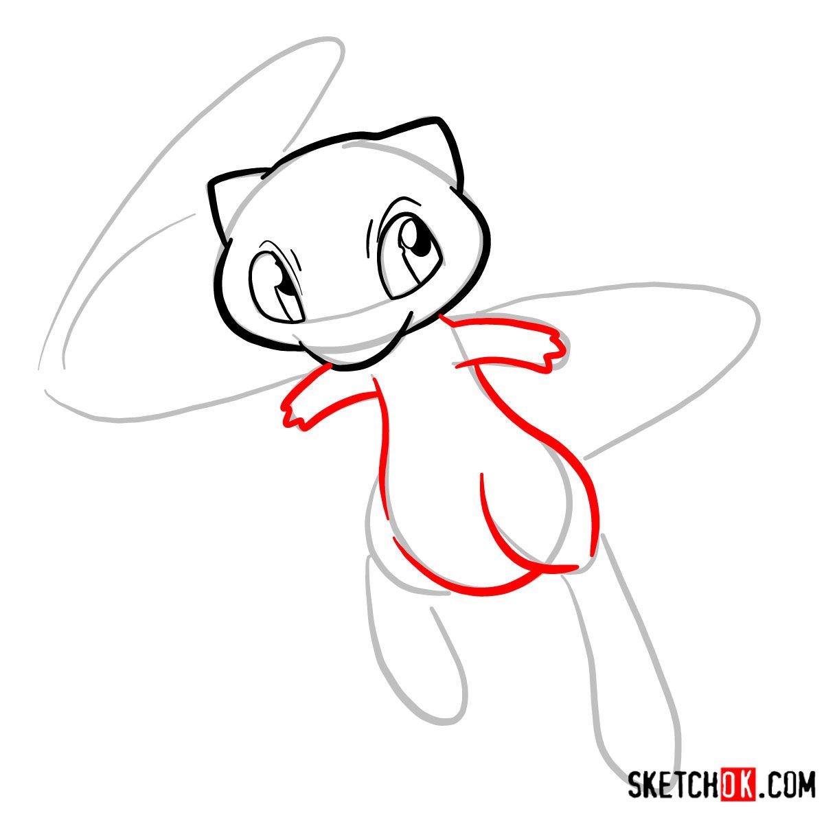 How to draw Mew | Pokemon - step 05
