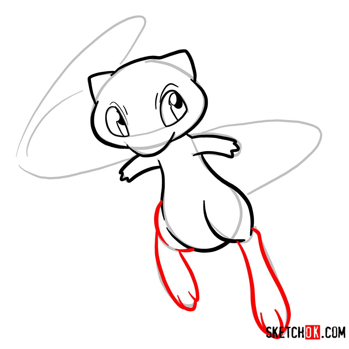 How to draw Mew | Pokemon - step 06