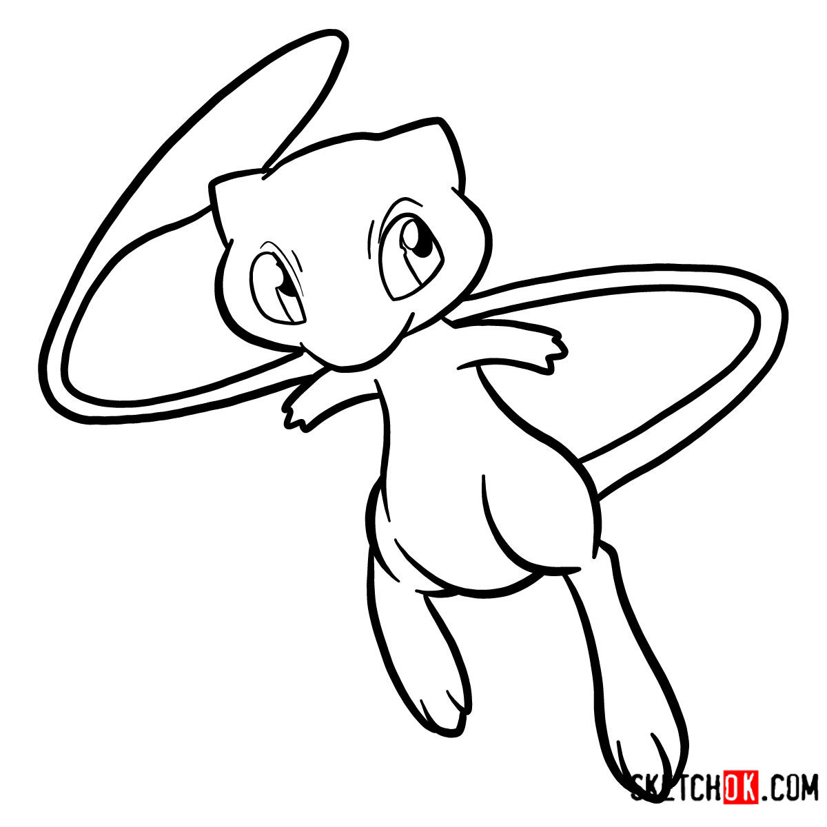 How to draw Mew | Pokemon - step 08