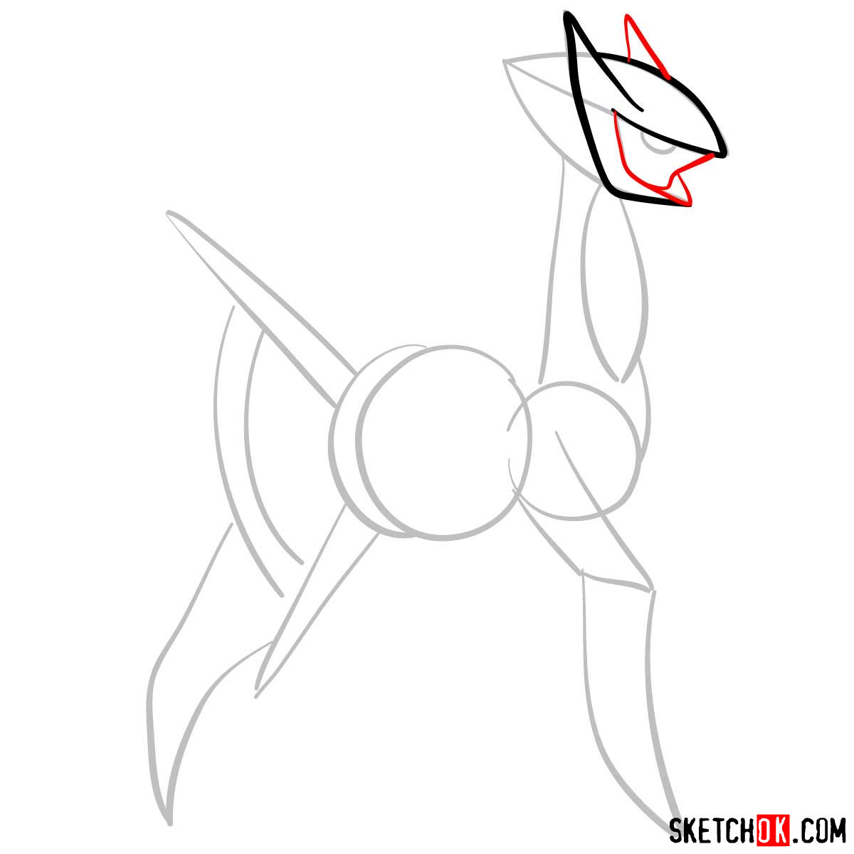 How to draw Arceus Pokemon - step 04