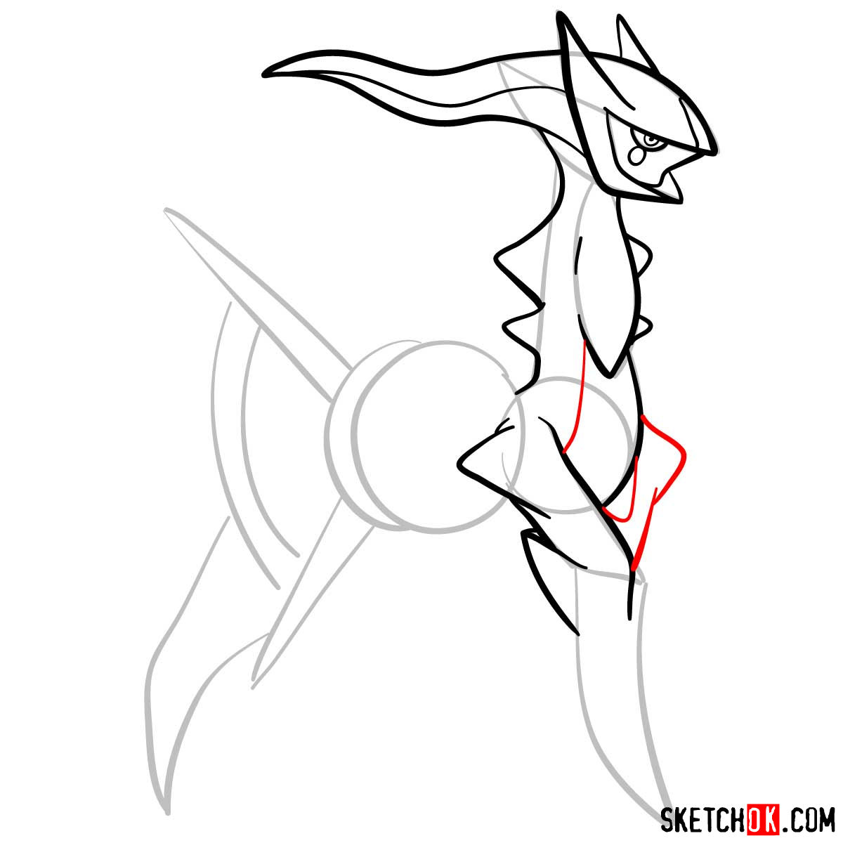 How to draw Arceus Pokemon - step 08