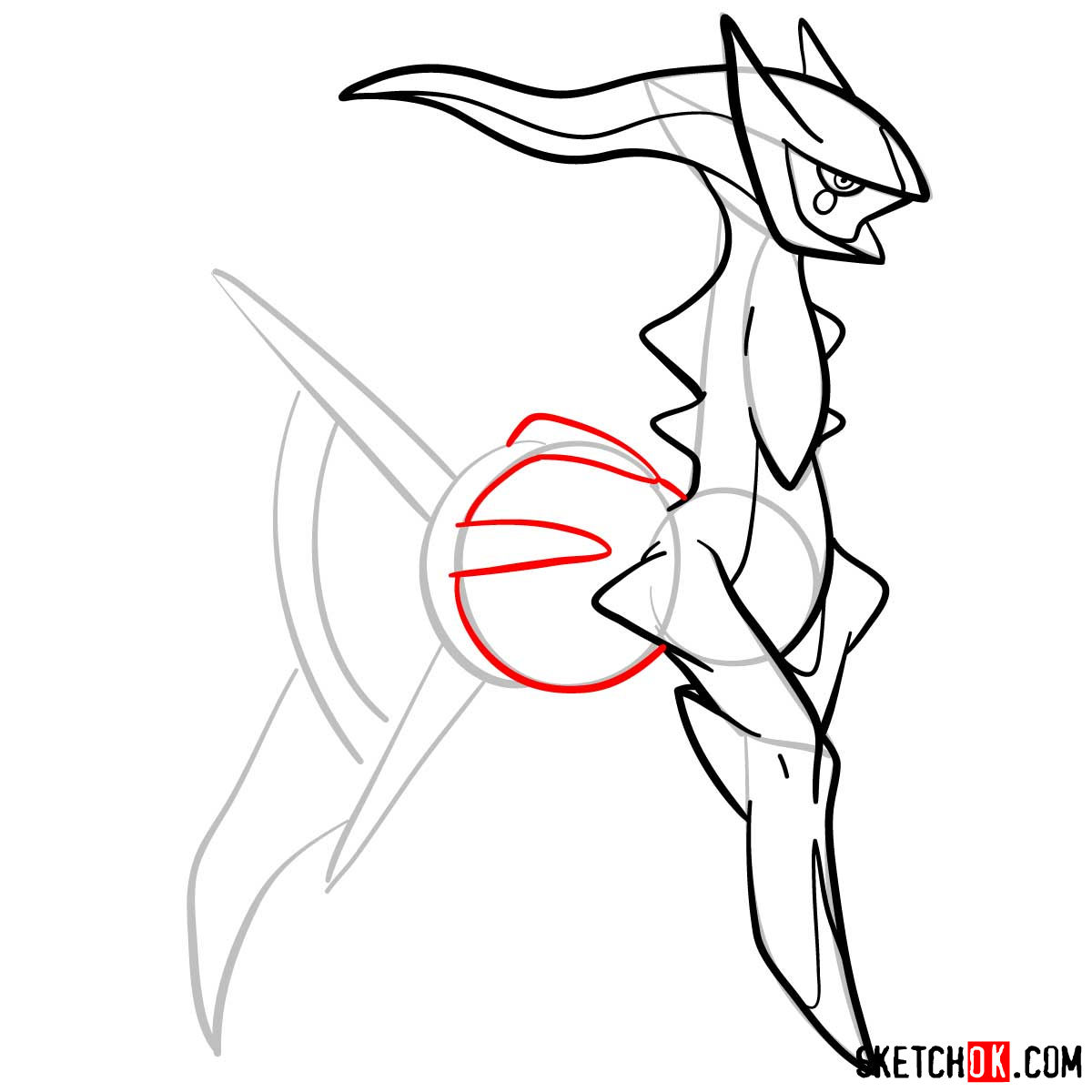 How to draw Arceus Pokemon - step 10