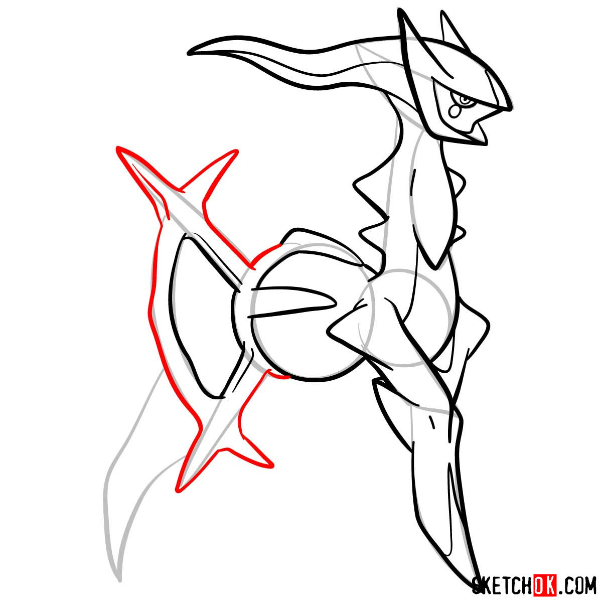 How to draw Arceus Pokemon - step 12