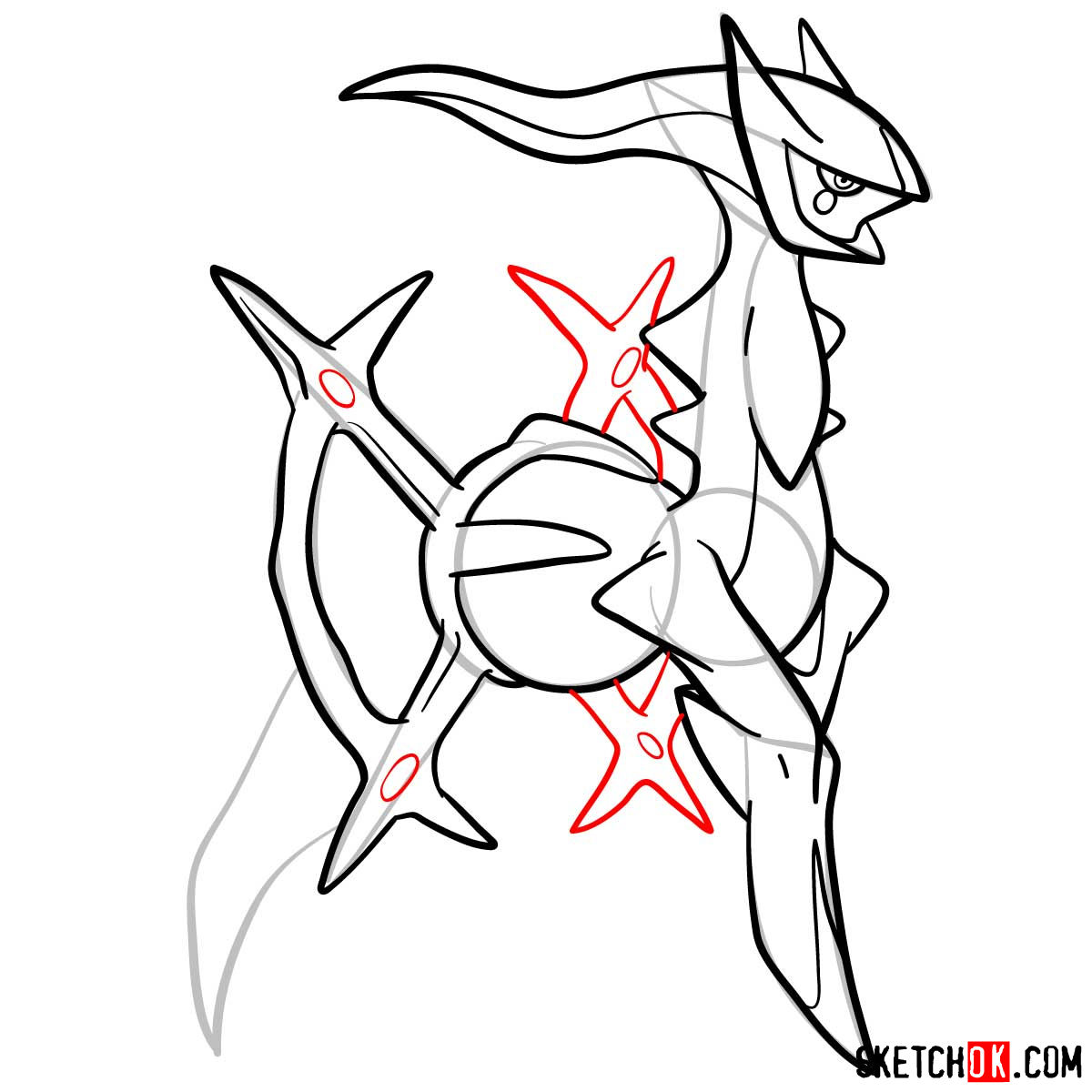How to draw Arceus Pokemon - step 13